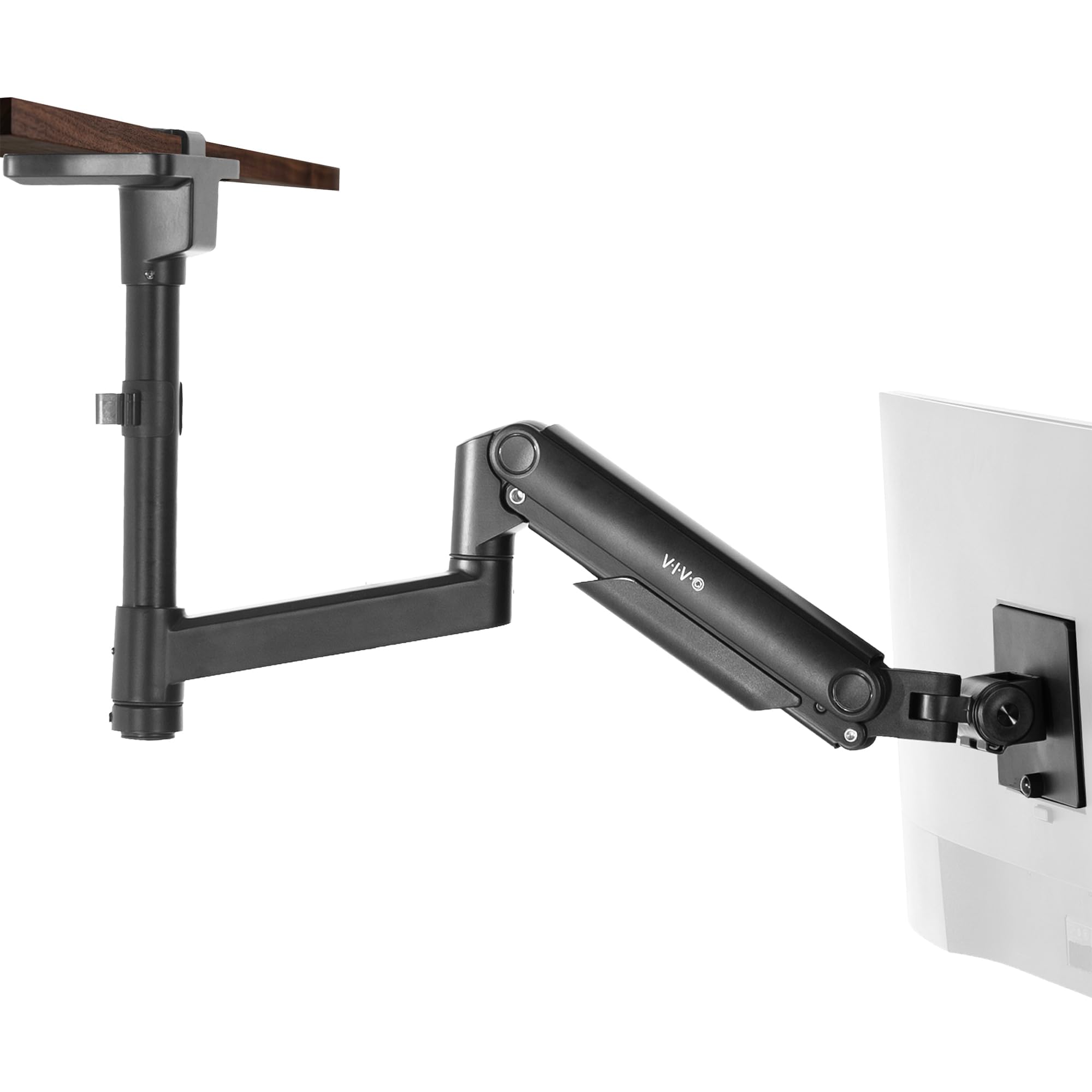 Pneumatic Arm Single Ultrawide Upside Down Monitor Mount - 17" to 32" Screens