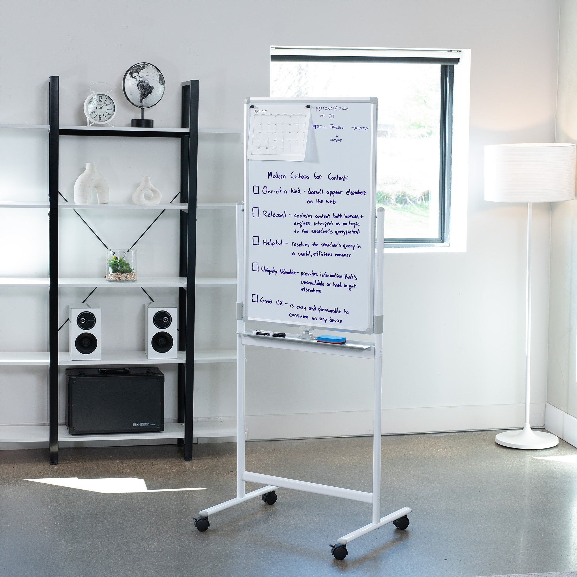 24" x 36" mobile double sided whiteboard.
