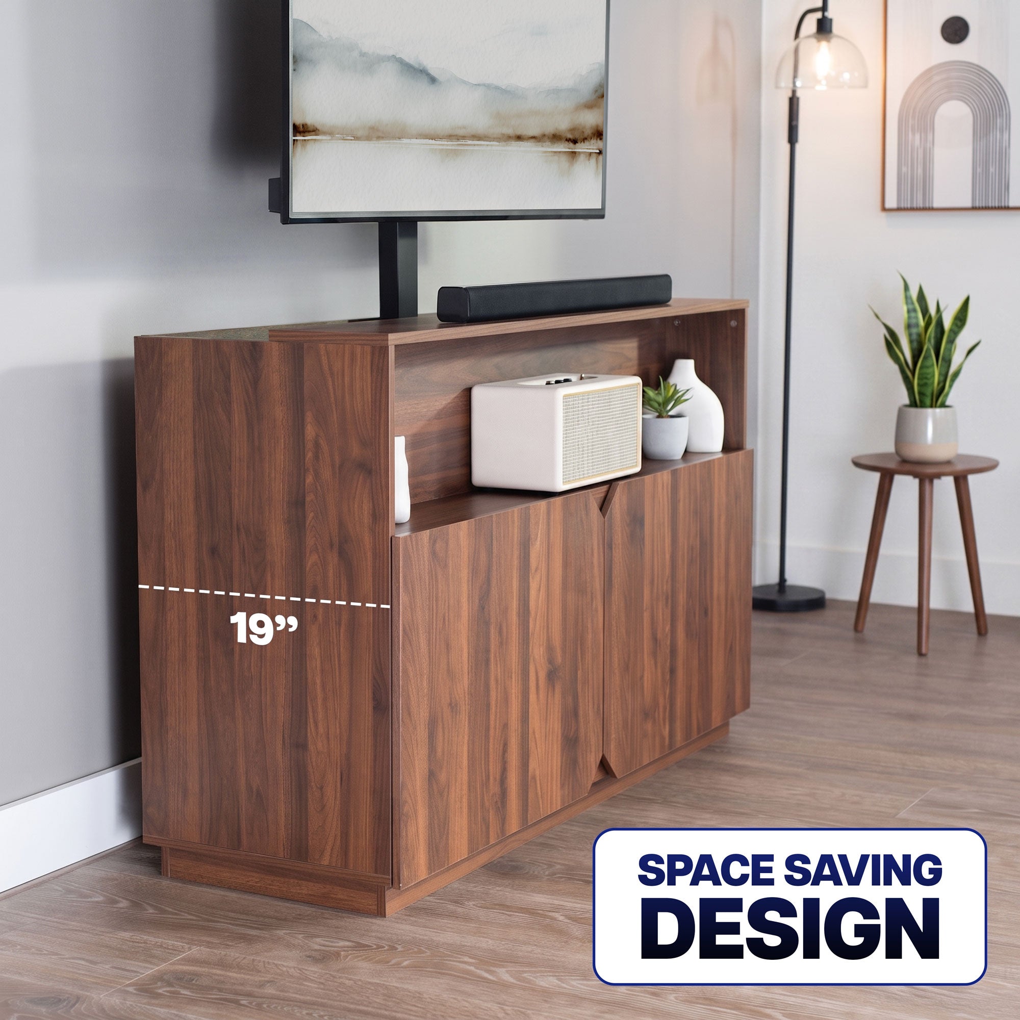 TV Lift Cabinet with Motorized Stand and Storage - 32" to 55" Screens
