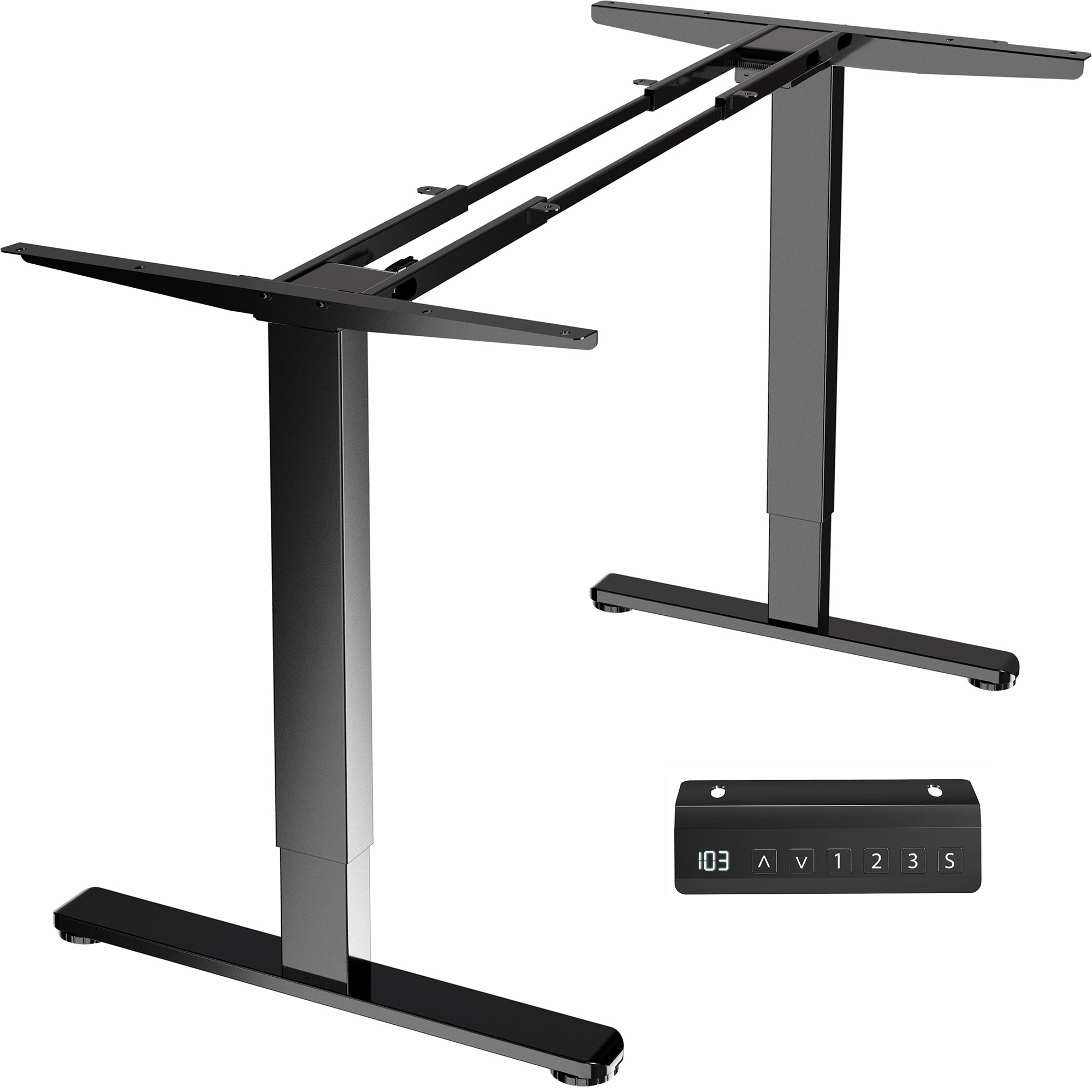 Motorized standing desk frame for raising your table top to a sitting or standing position.