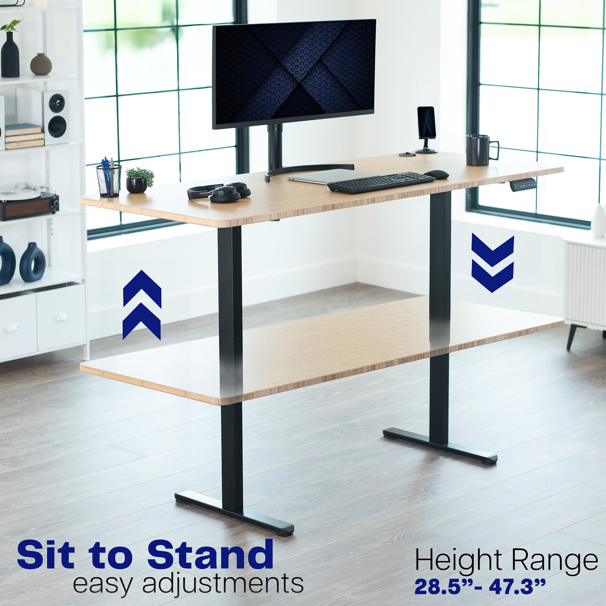 Motorized standing desk frame for raising your table top to a sitting or standing position.