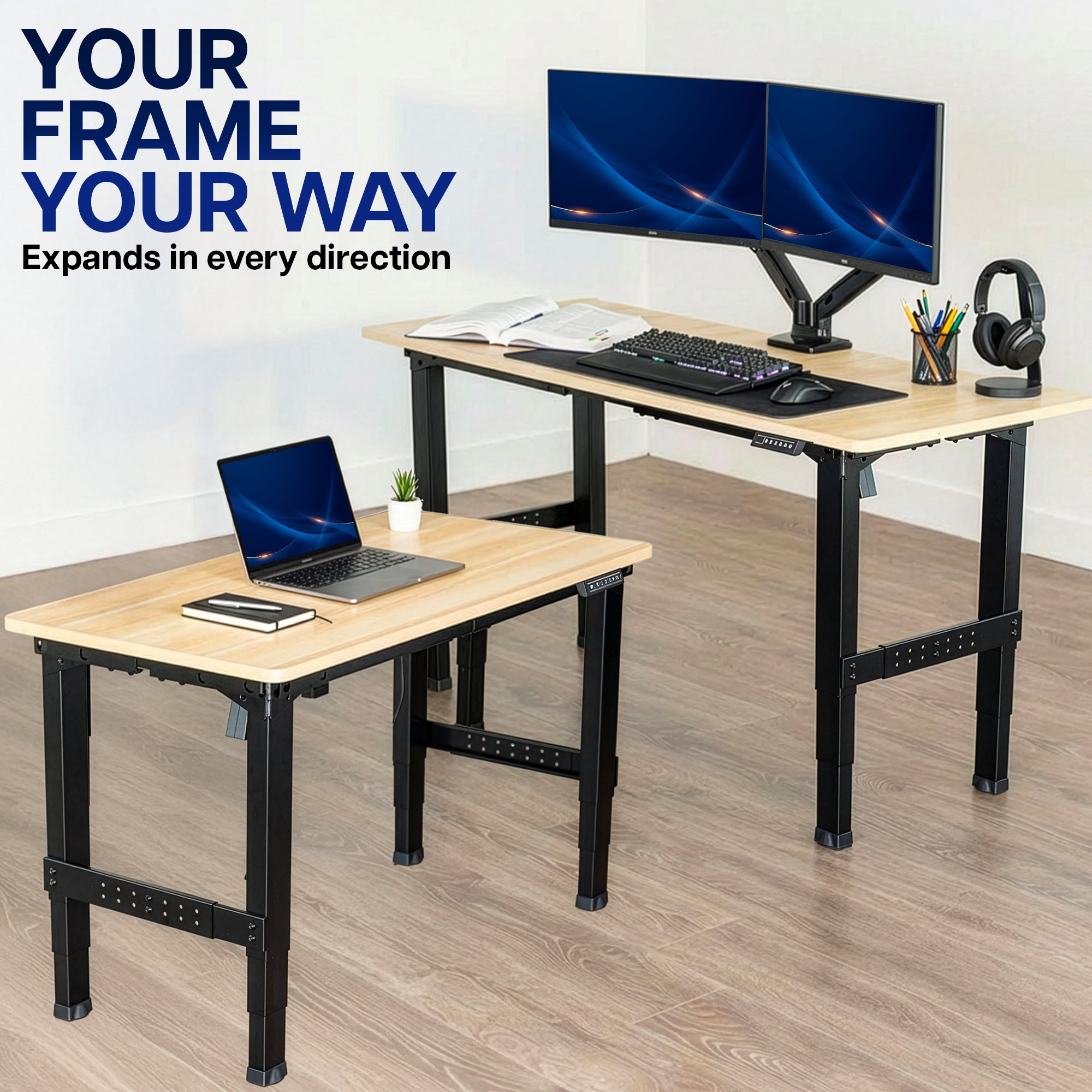 Premium Electric 4-Leg Dual Motor Desk Frame