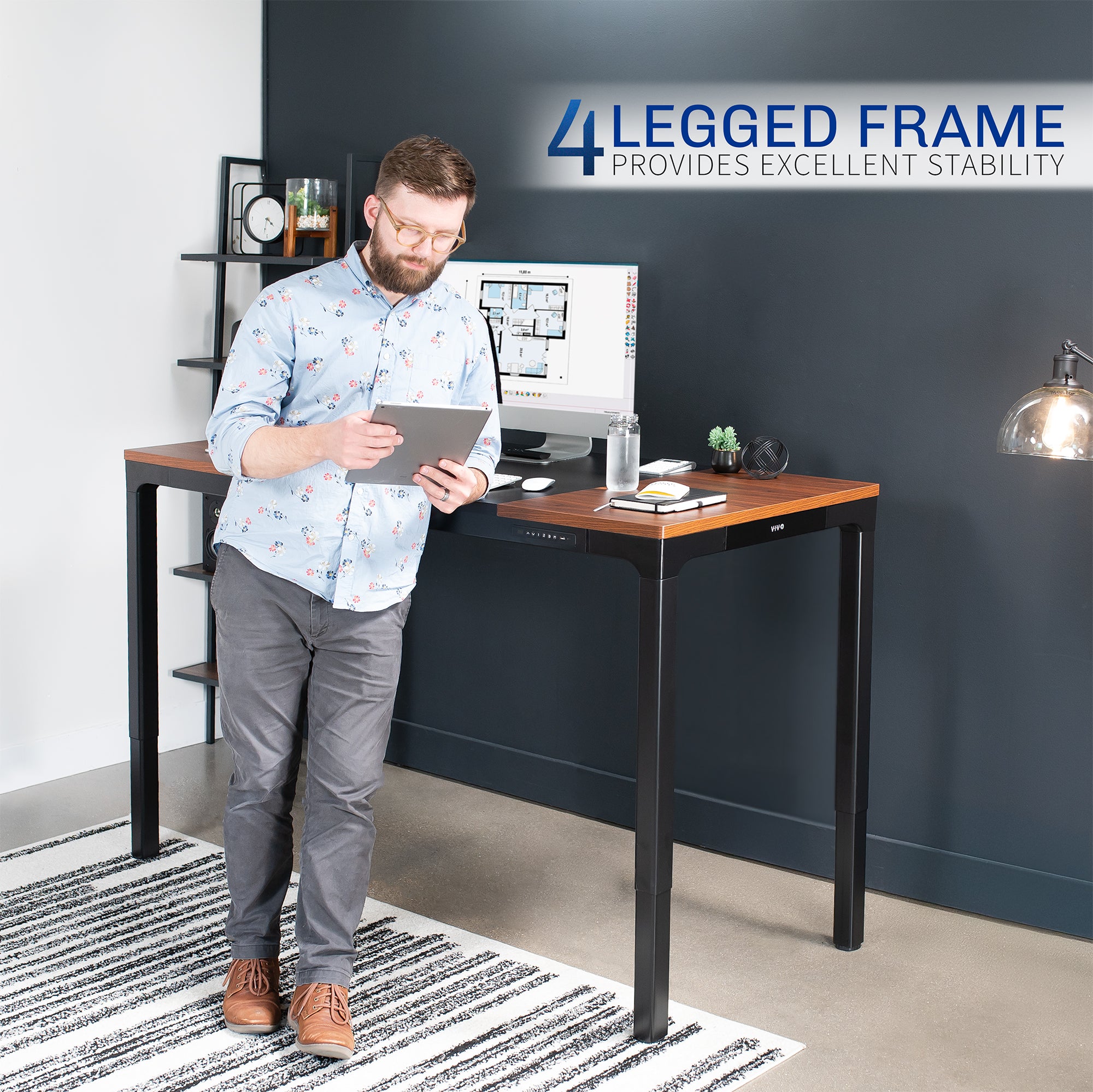 Premium Electric 4-Leg Quad Motor Desk Frame