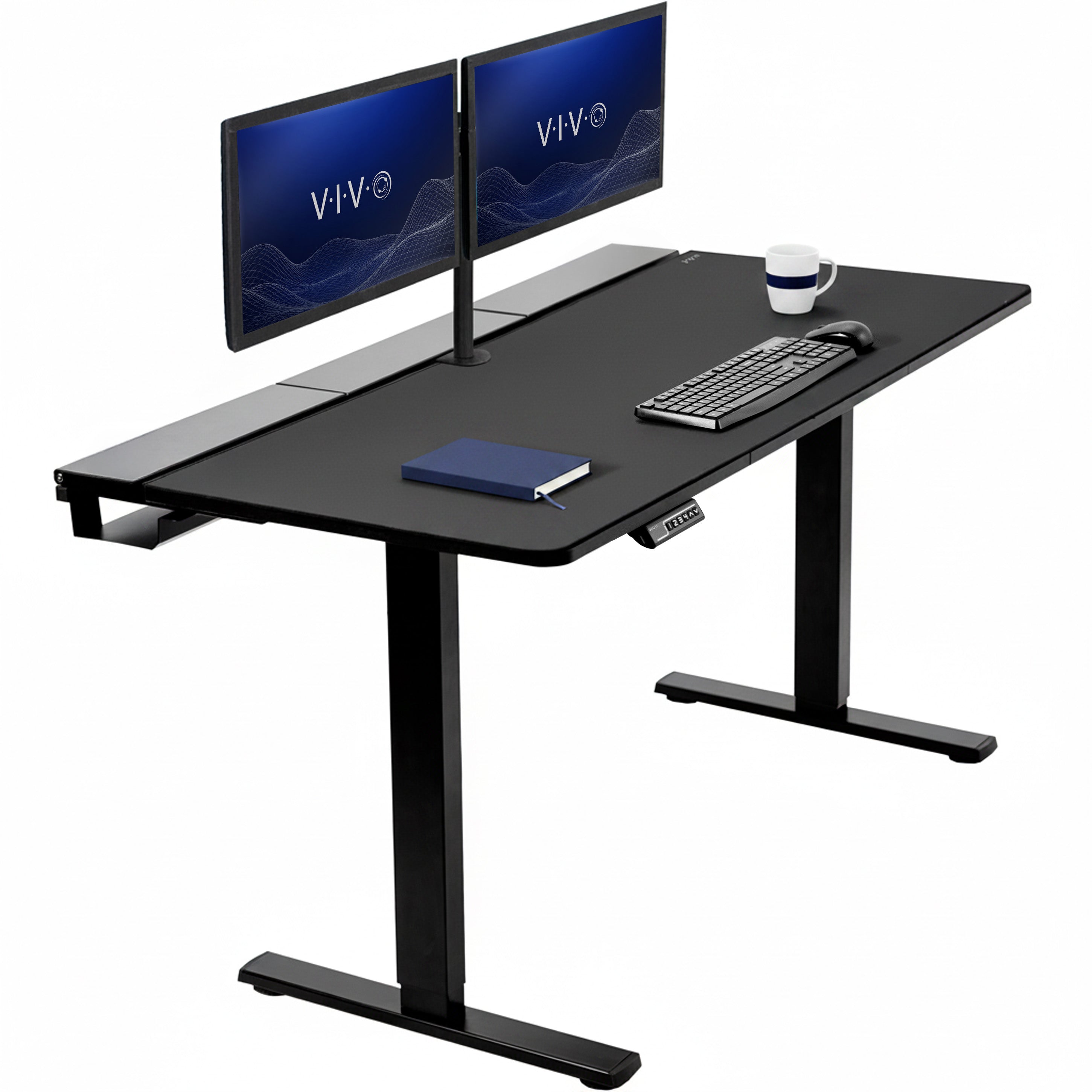 Height Adjustable Desk with Built-In Concealed Cable Trays, Complete Active Standing Workstation