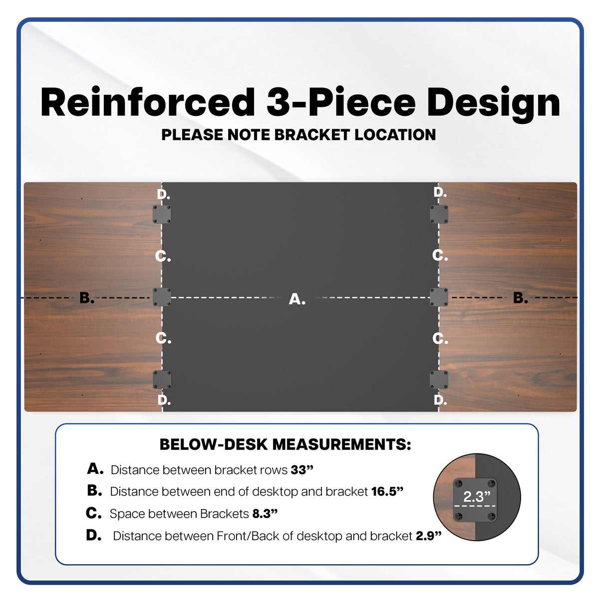 Dark Walnut / Black 71" x 30" Table Top