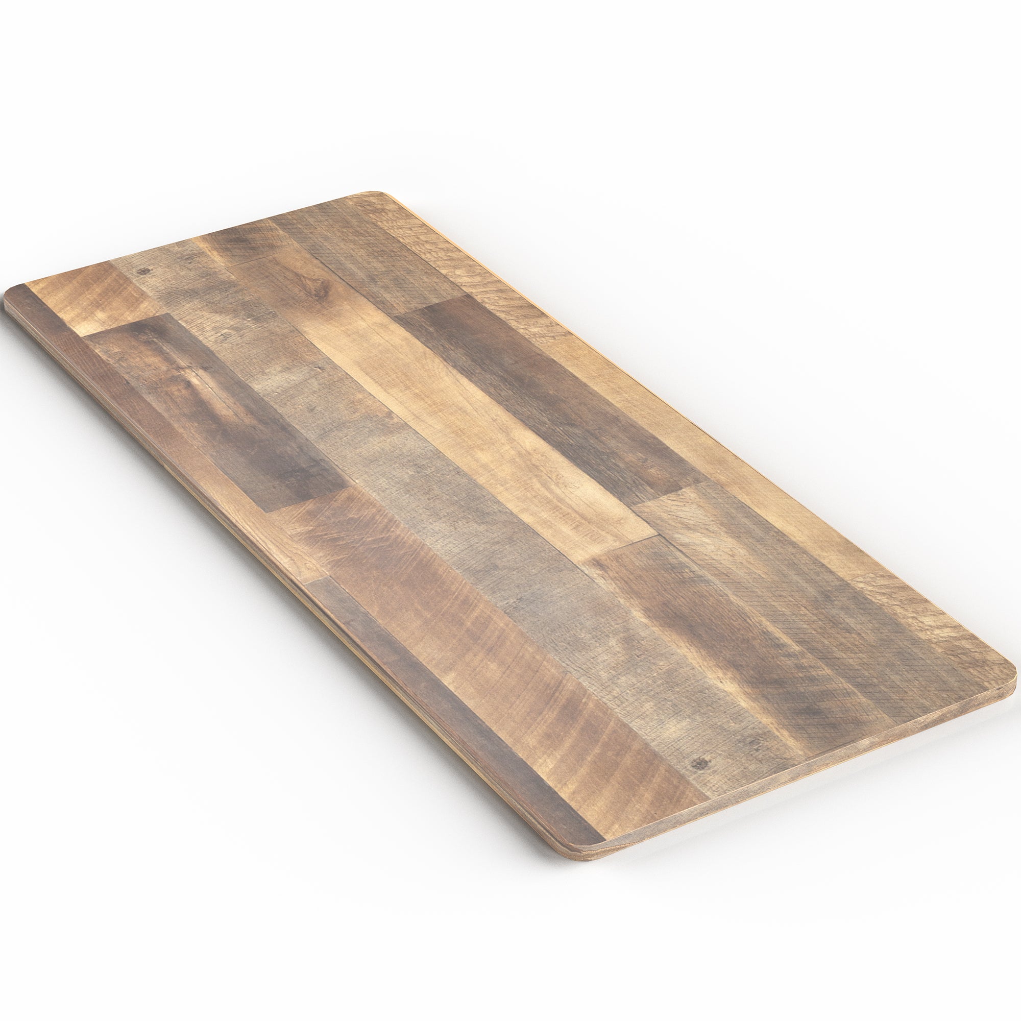 Reclaimed wood, one piece desktop on a white background
