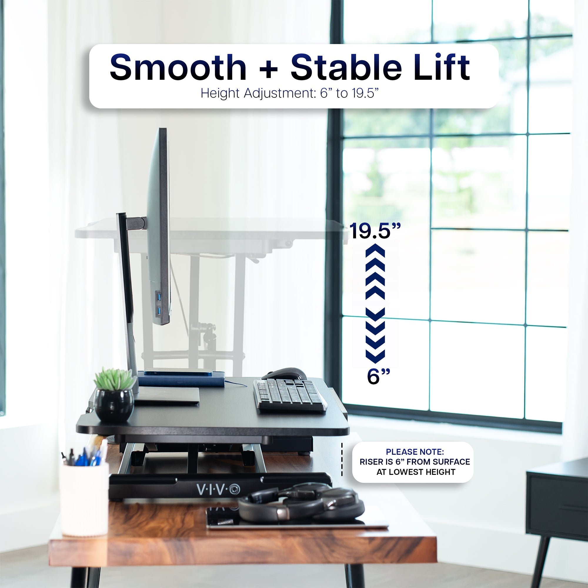 36" Single Top Tilting Desk Riser