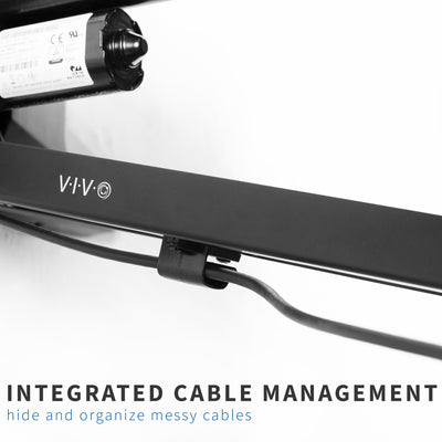Integrated cable management along the back mount support beam to keep cords hidden.