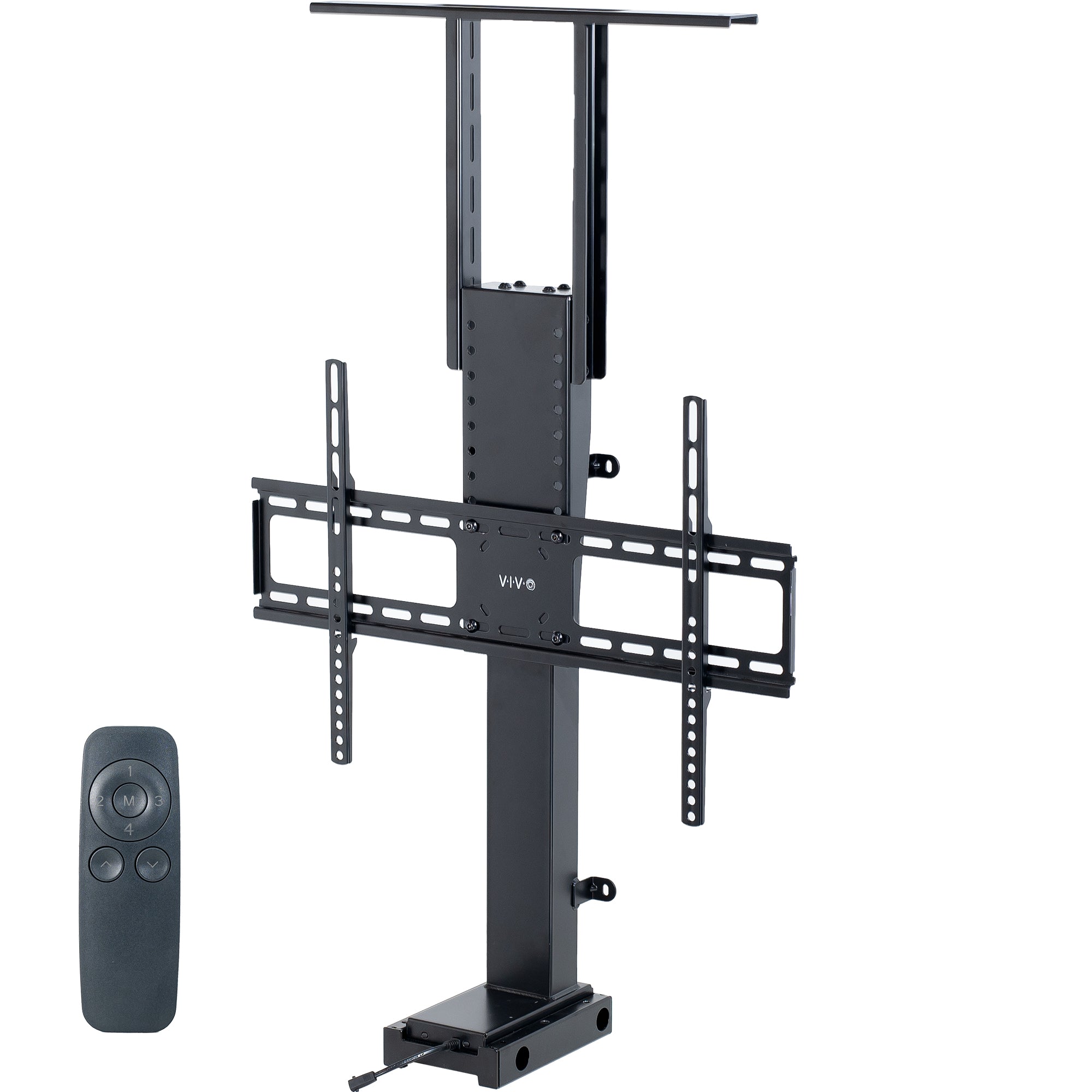 Motorized Large TV Stand for 37 to 77 inch Screens, Vertical Lift Television Stand with Remote Control, Compact TV Mount Bracket