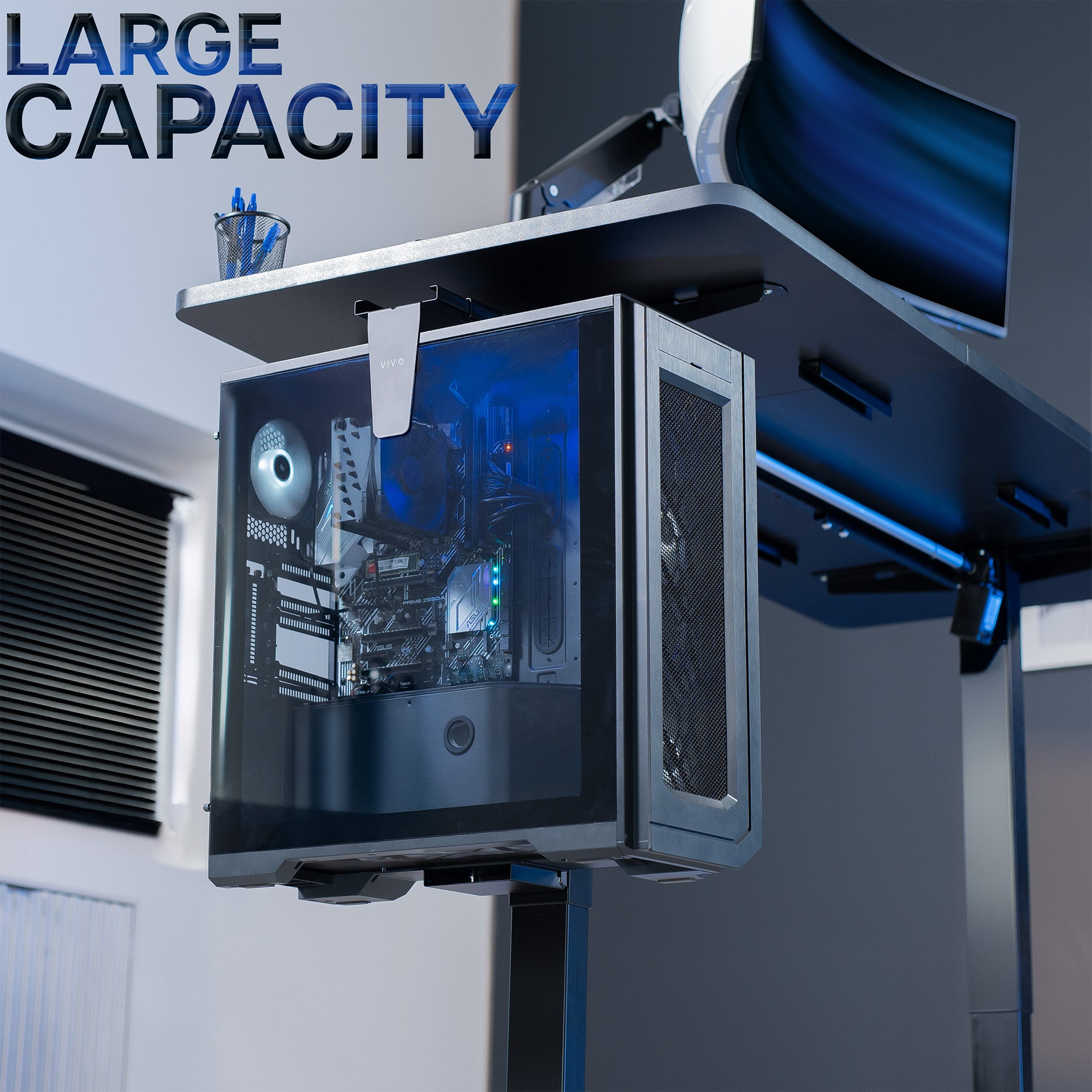 Under Desk Leg Clamp Large PC Mount