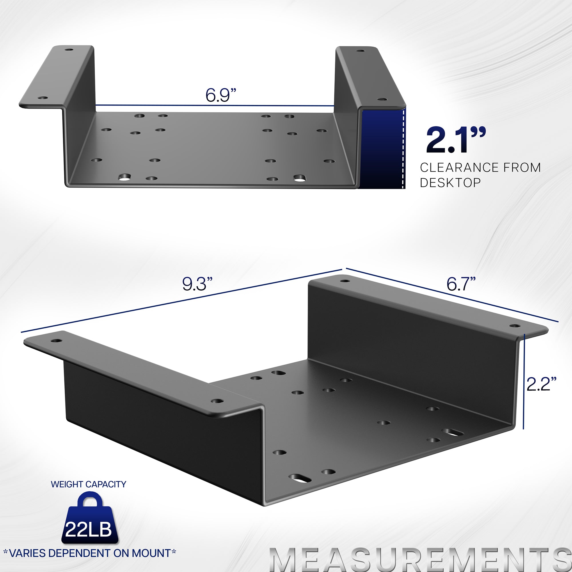 Under Desk Spacer Bracket for VIVO PC Mounts