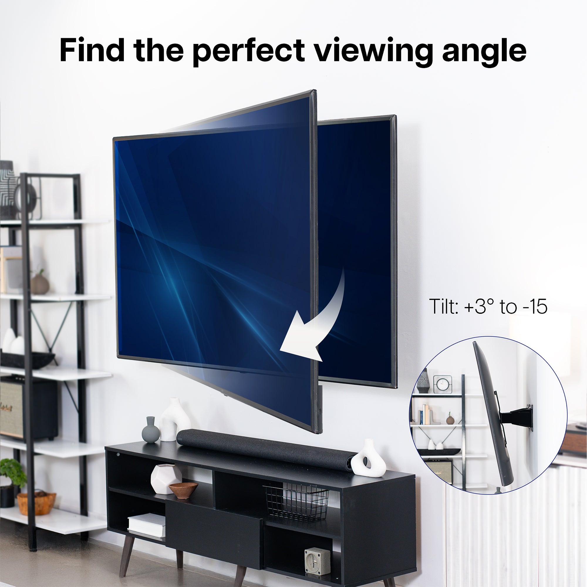 Low Profile Telescoping TV Wall Mount - Up to 90" Screens