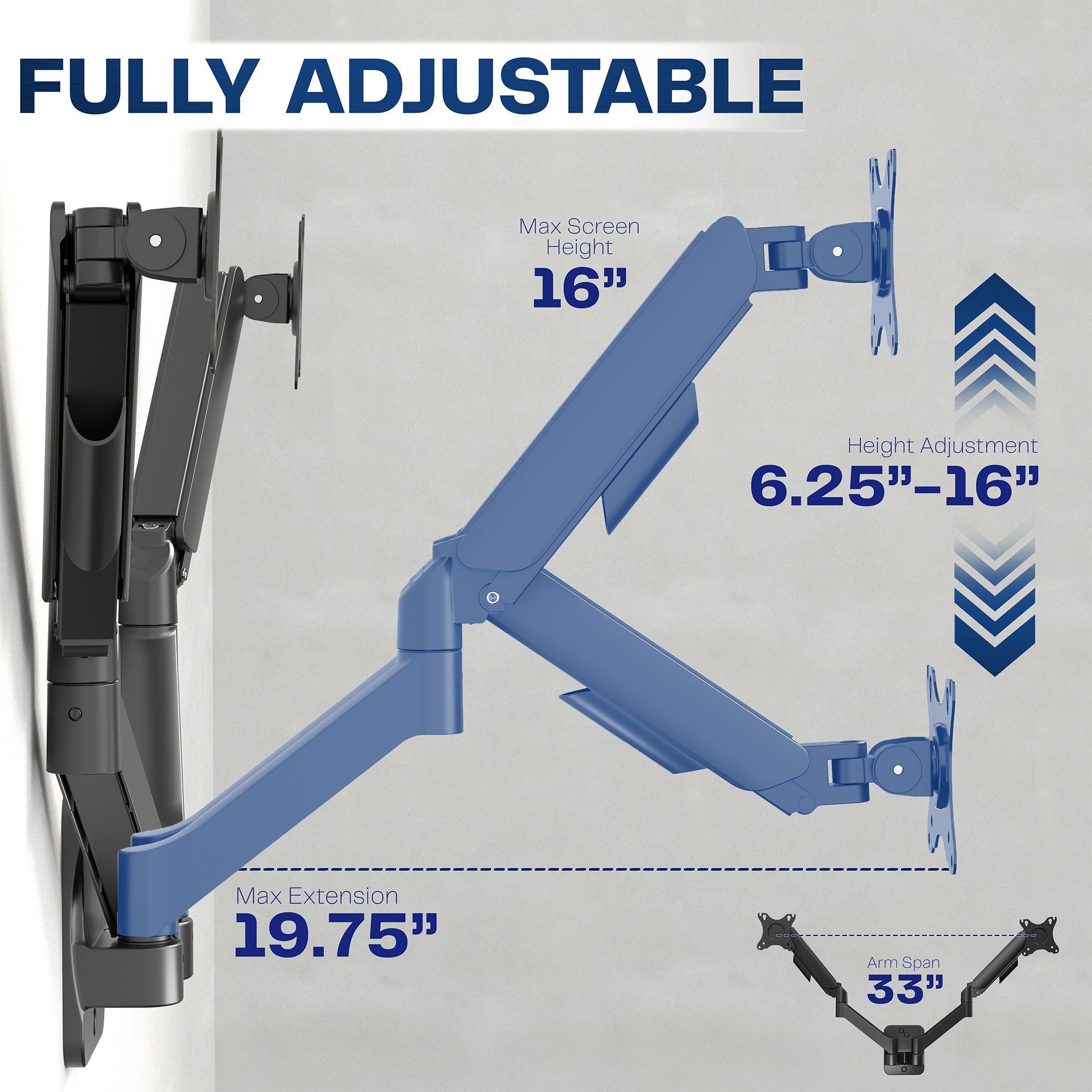 Dual mechanical wall mount.