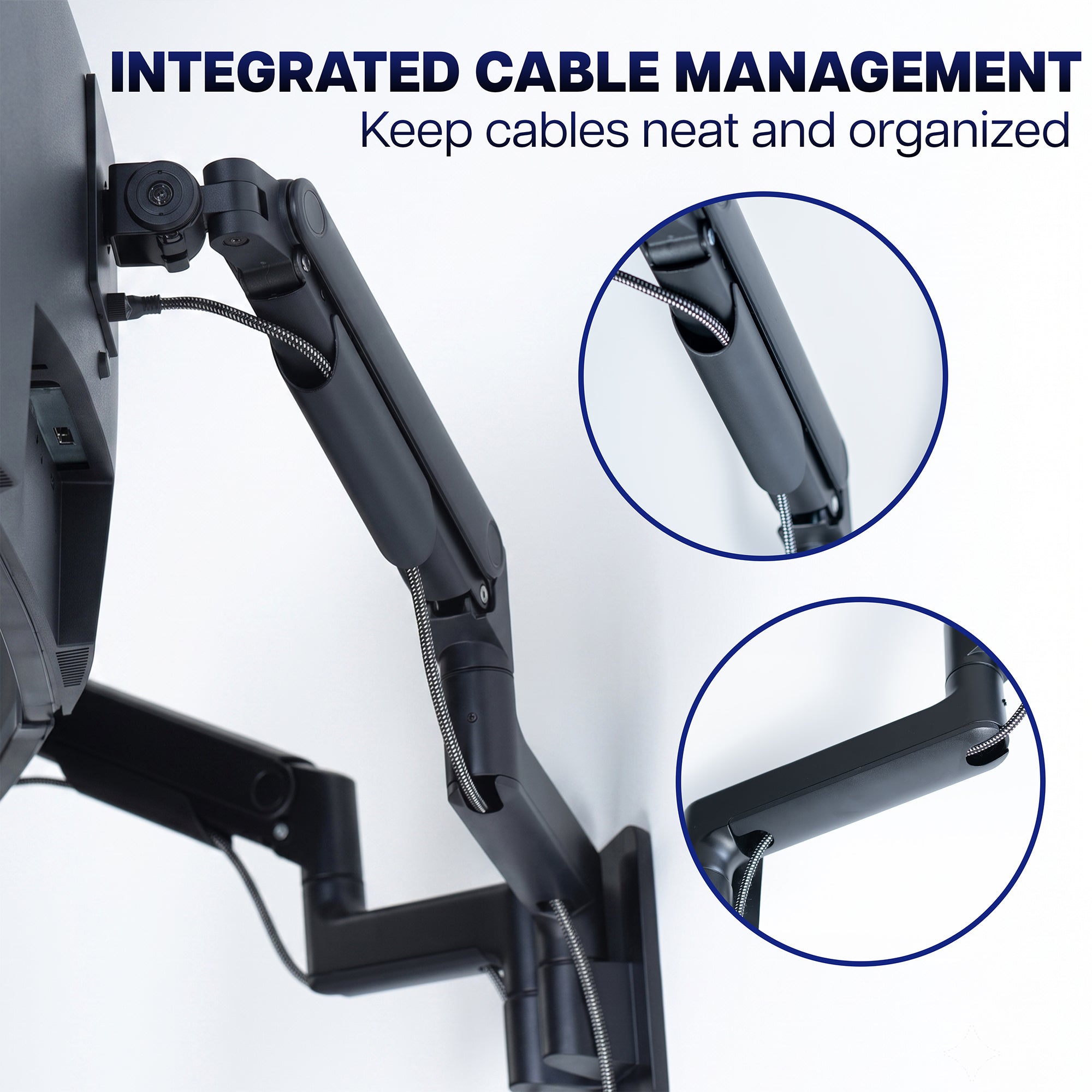 Premium Dual Arm Ultrawide Monitor Wall Mount - Up to 45" Screens