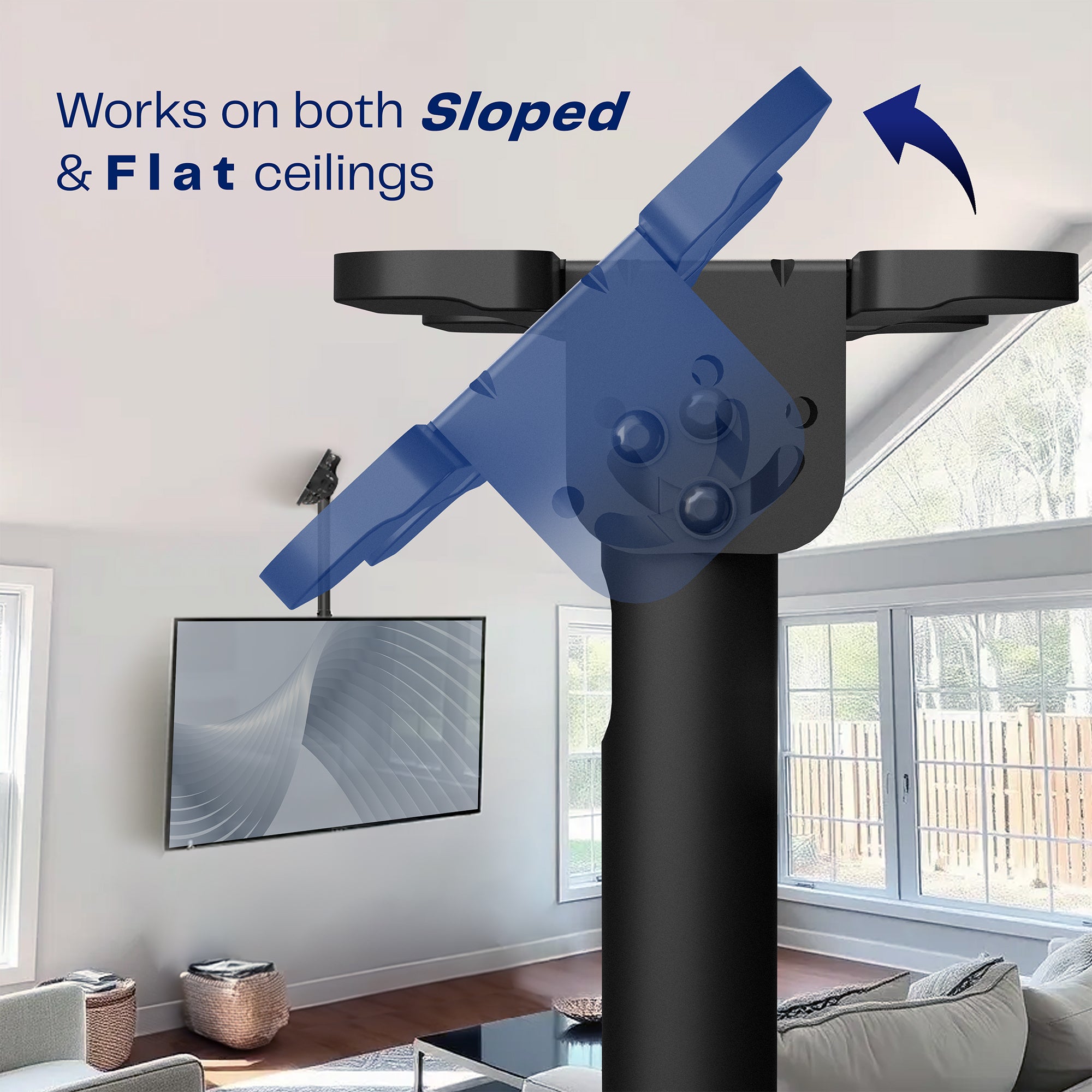 Large 50” to 100” TV Ceiling Mount with Extension Pole