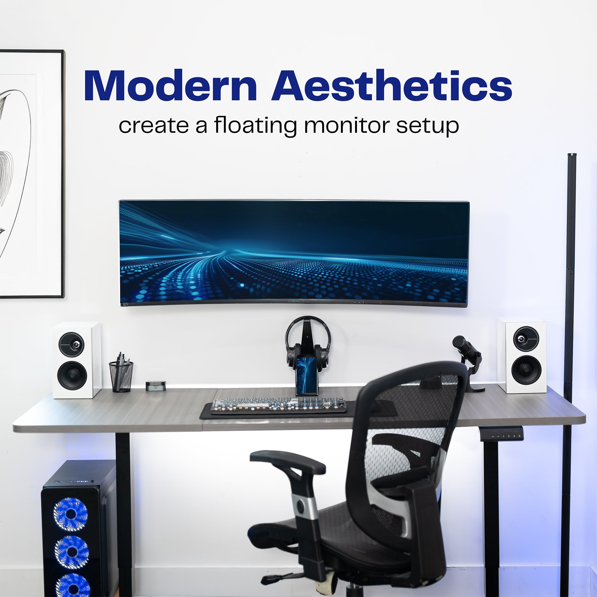 Sturdy adjustable TV wall mount with cable management.