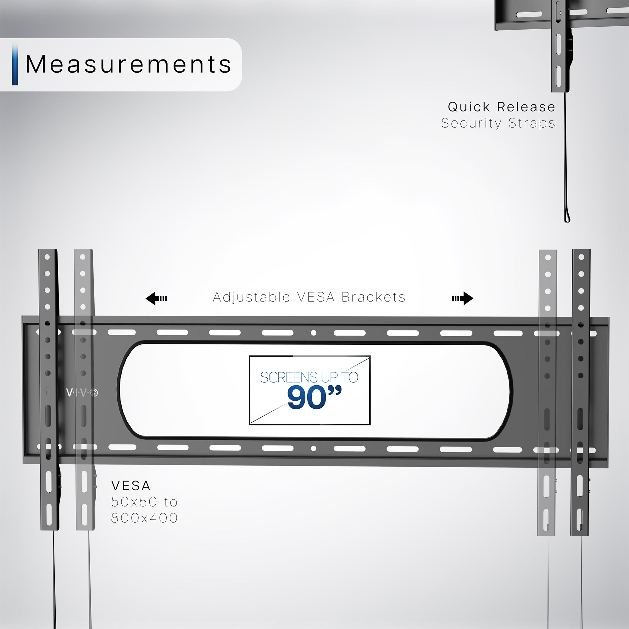 Heavy duty TV mount holding up to 176lbs.