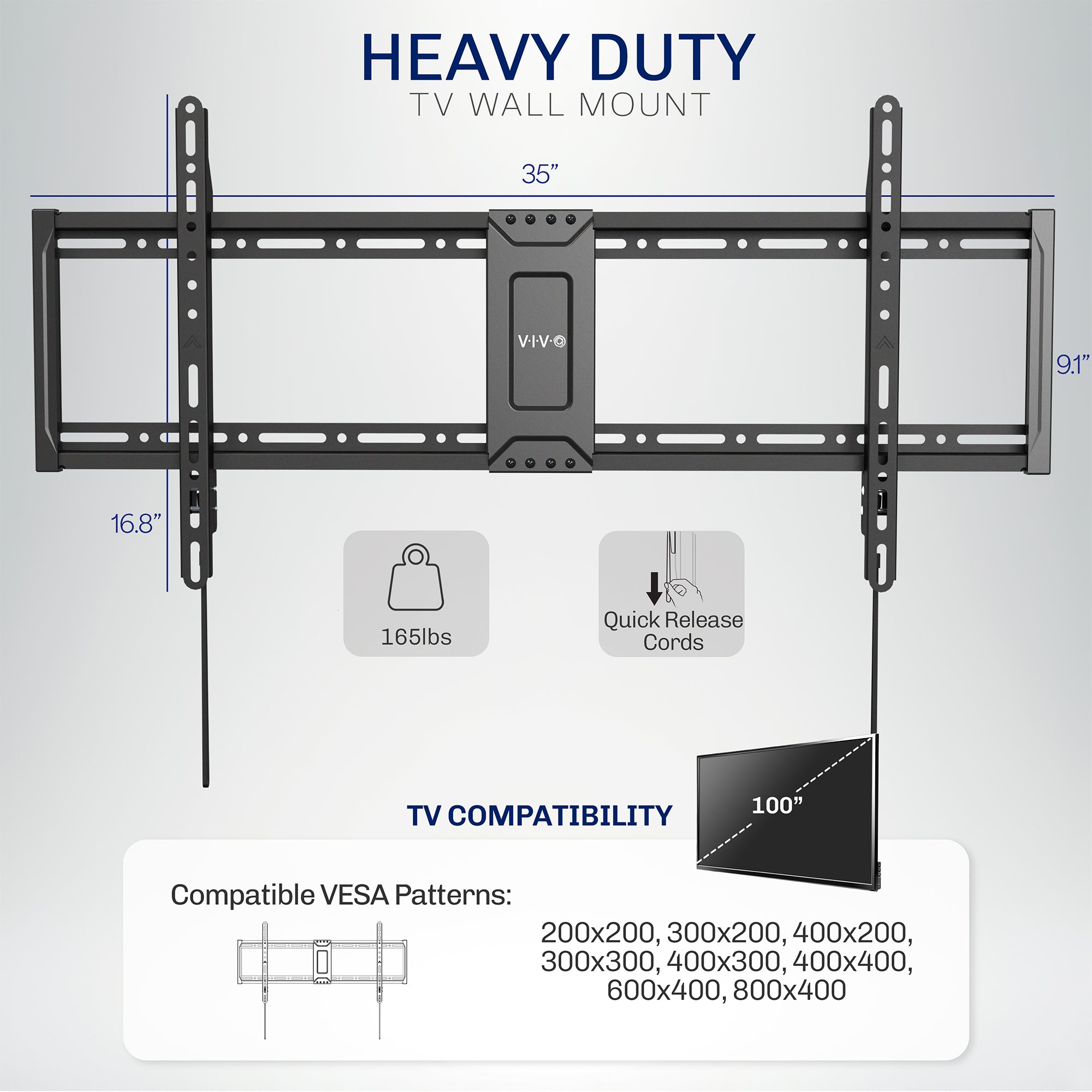 Sturdy adjustable extra large TV wall mount.