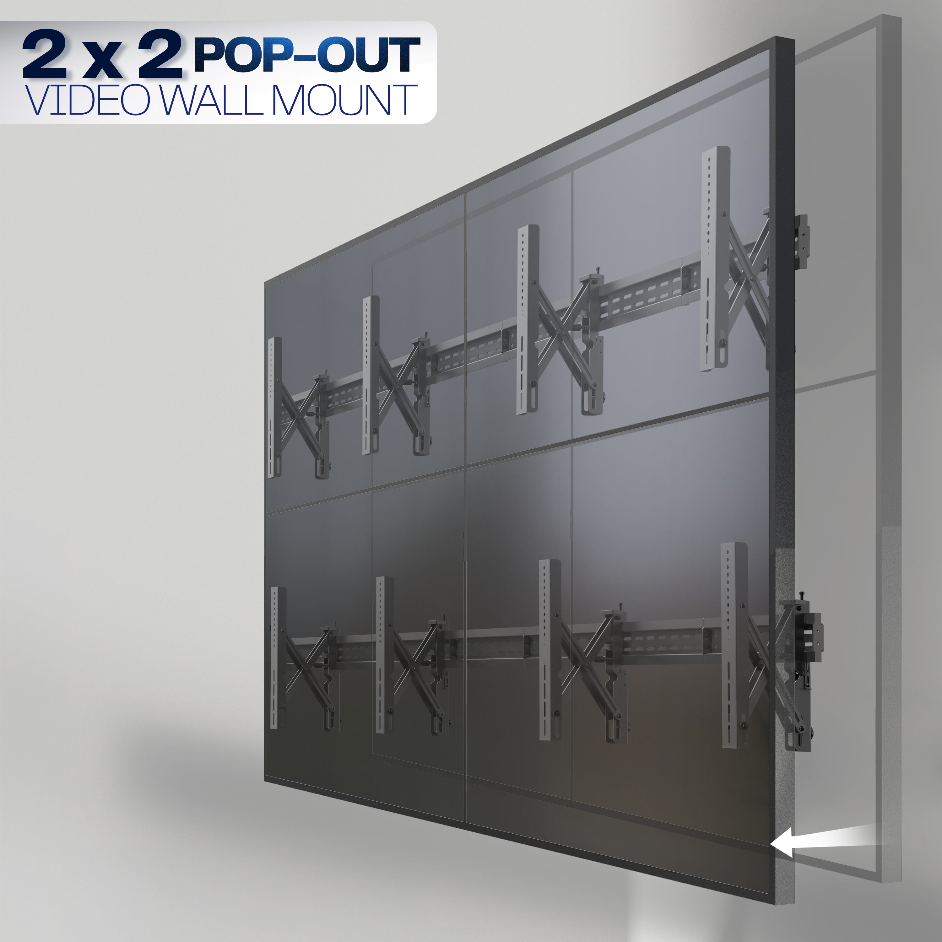 Pop-Out Video Wall Mounts (4 Pack) for 37" to 90" TVs