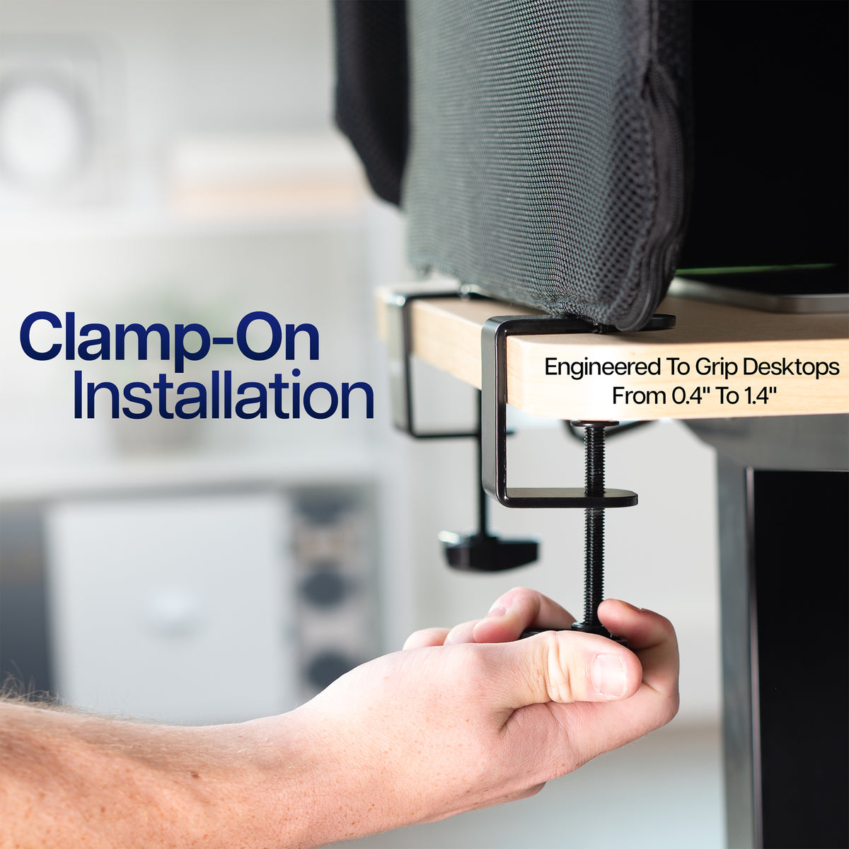 Clamp-On Stretched Fabric Desk Privacy Panel (x3)