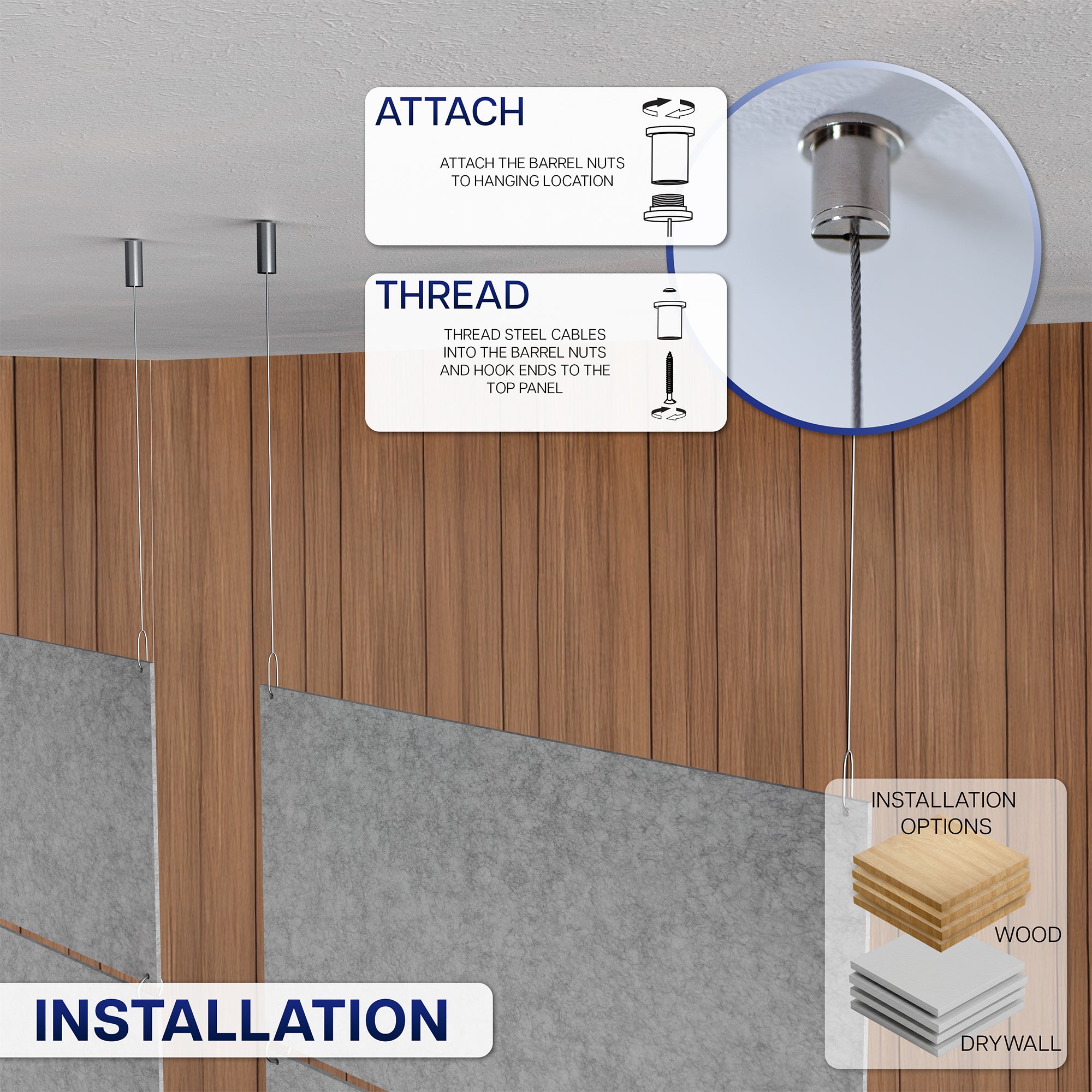 Modular Hanging Acoustic Panels (x4)