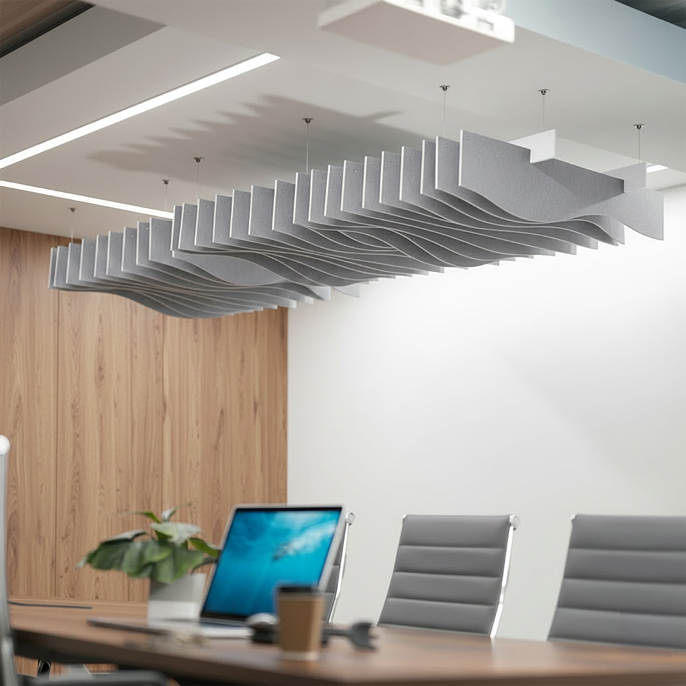 Wave Acoustic Ceiling Waffle Panel