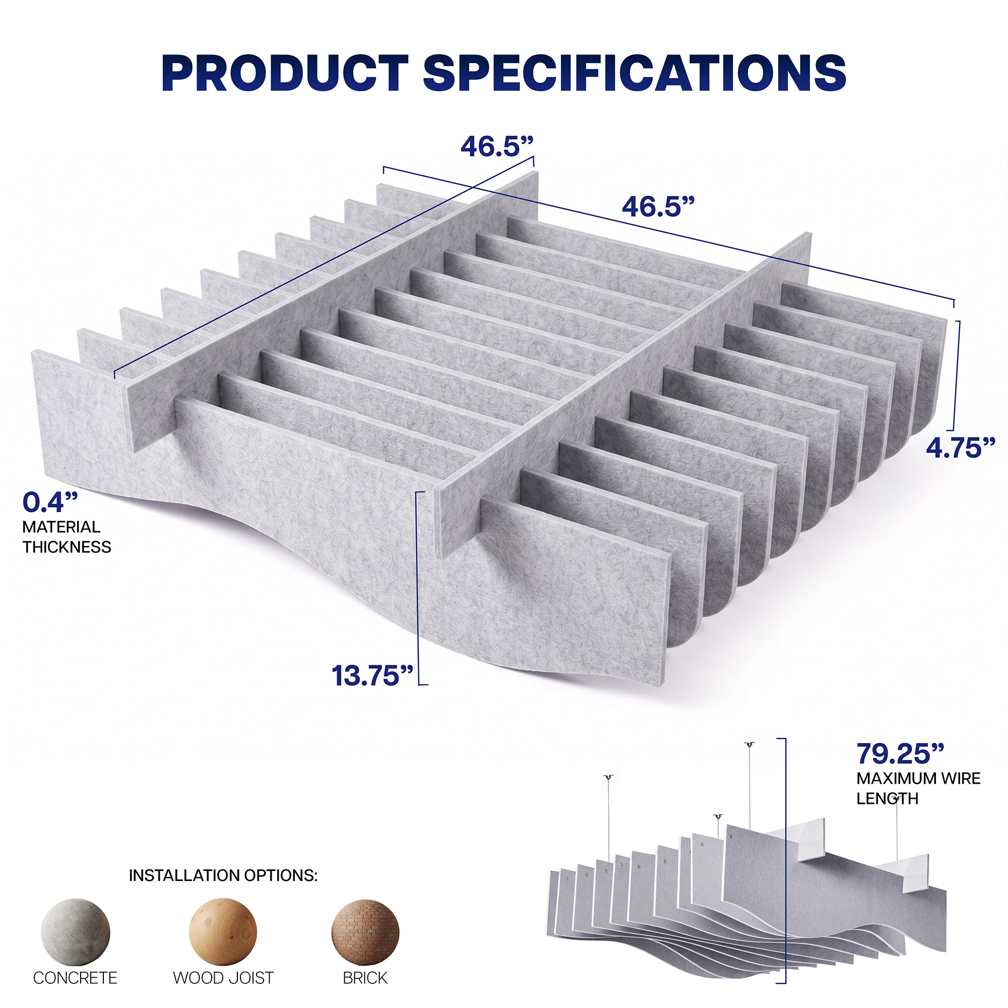 Wave Acoustic Ceiling Waffle Panel