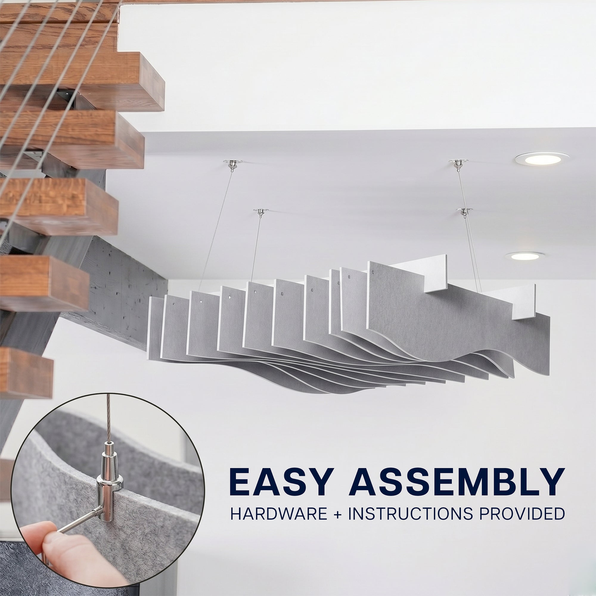 Wave Acoustic Ceiling Waffle Panel