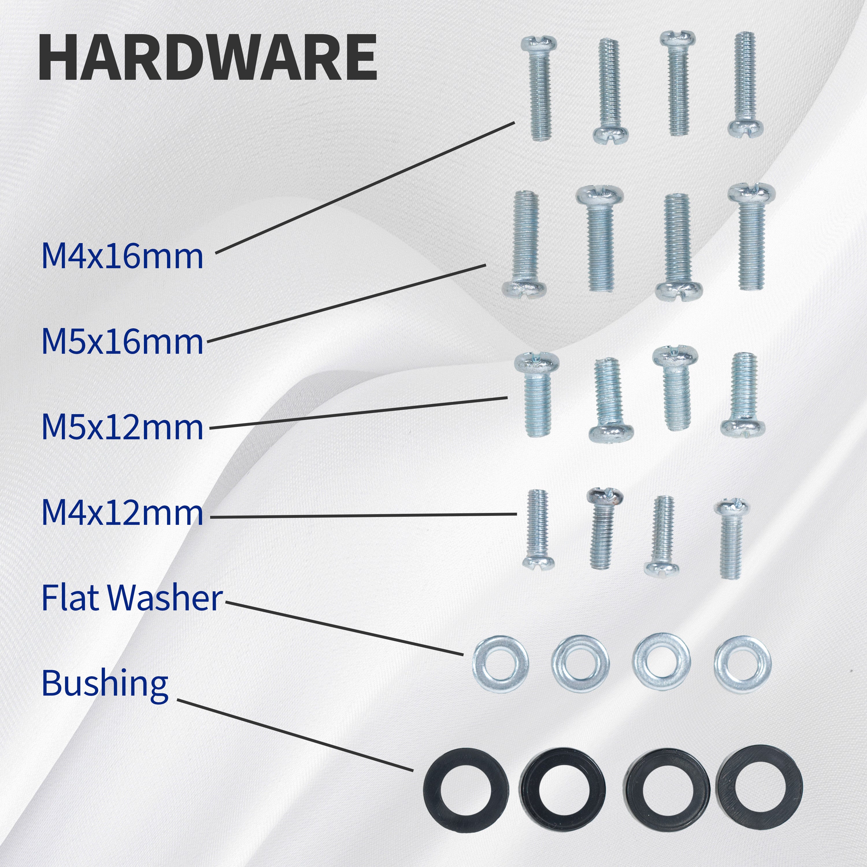 VESA plate kit for monitor mounting with hardware included.