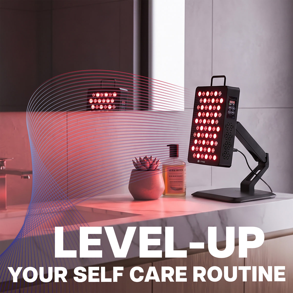 Pneumatic Arm Small Red Light Therapy Desk Stand