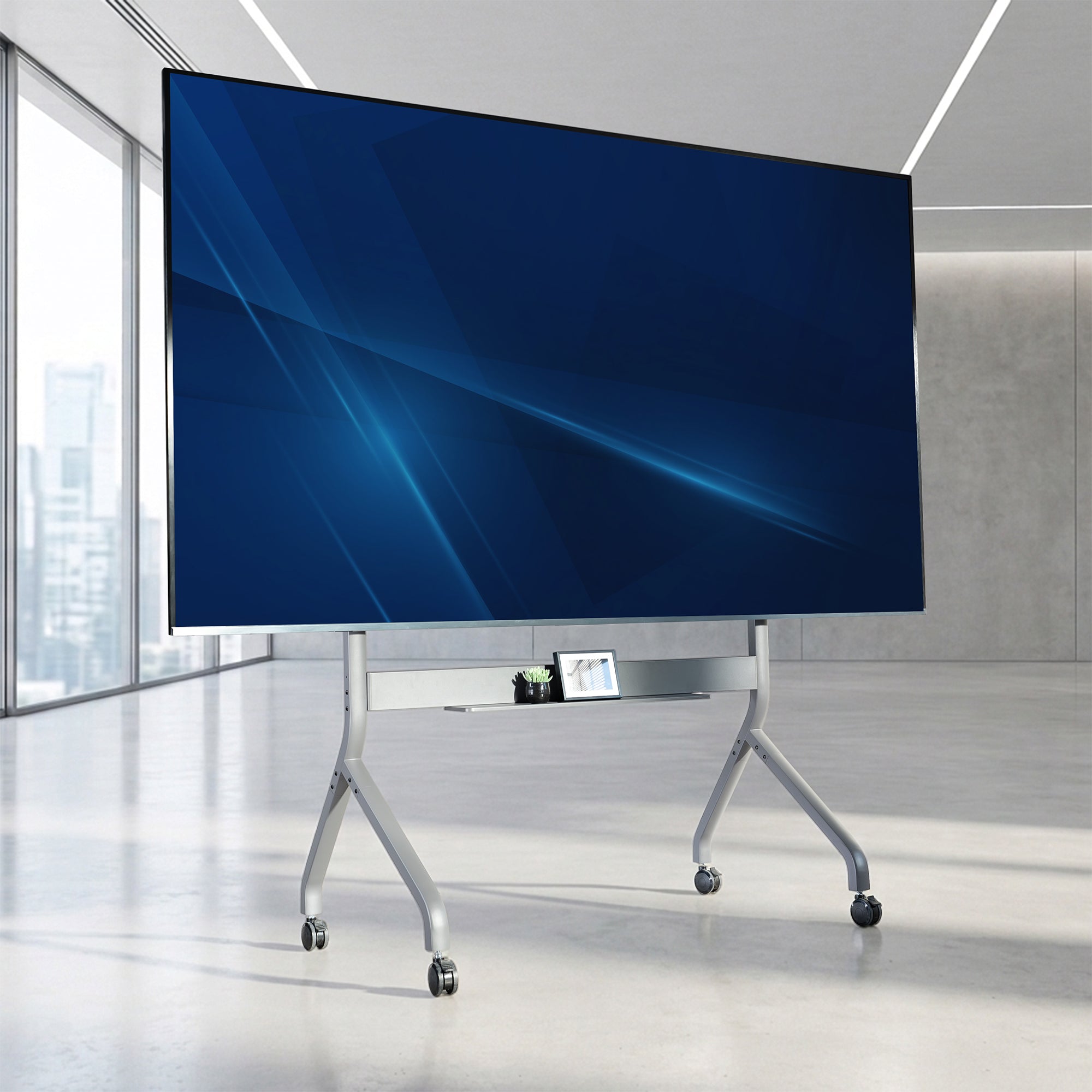 Slim Manual Height Adjustable TV Cart - 60” to 110” Screens