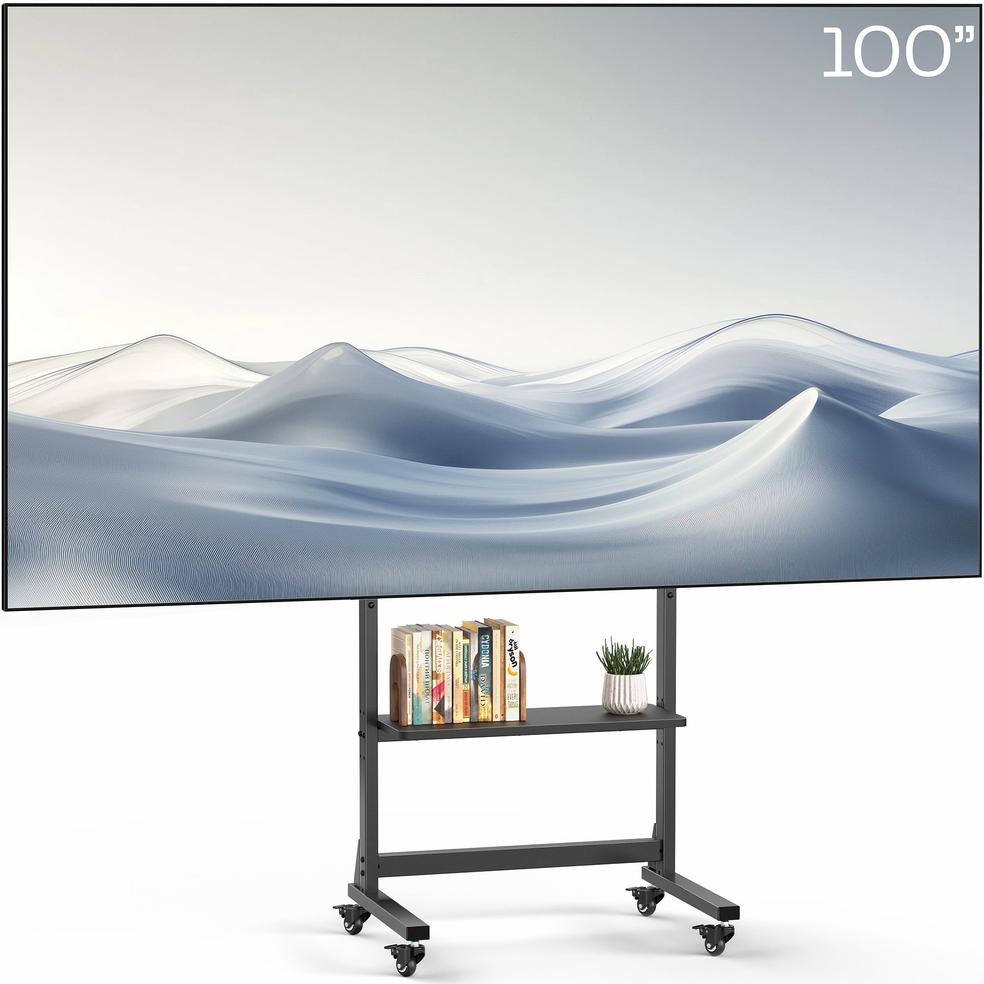 Up to 100" TV Heavy Duty Mobile TV Cart with Storage Shelf
