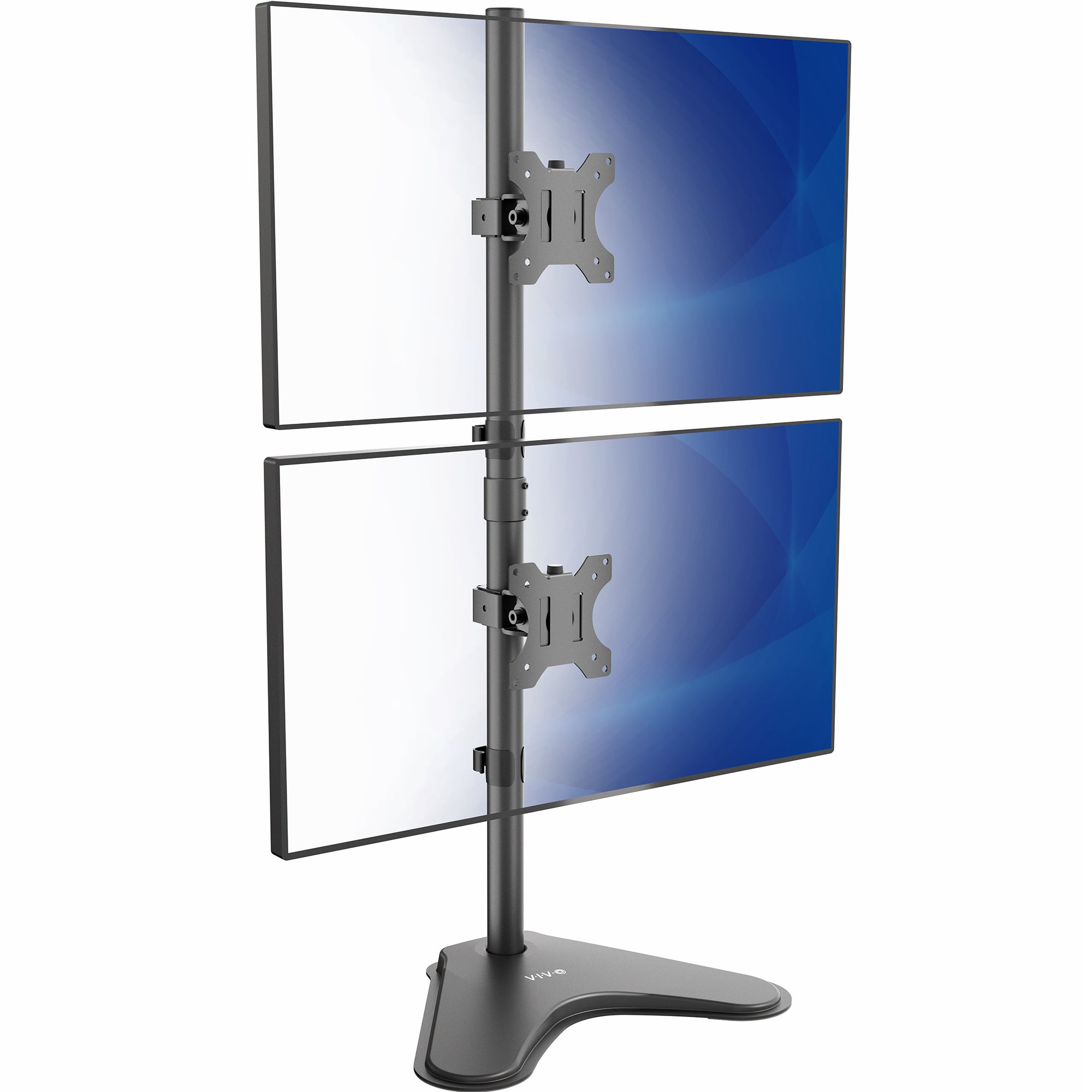 Dual Vertical 13" to 34" Monitor Desk Stand on a white background