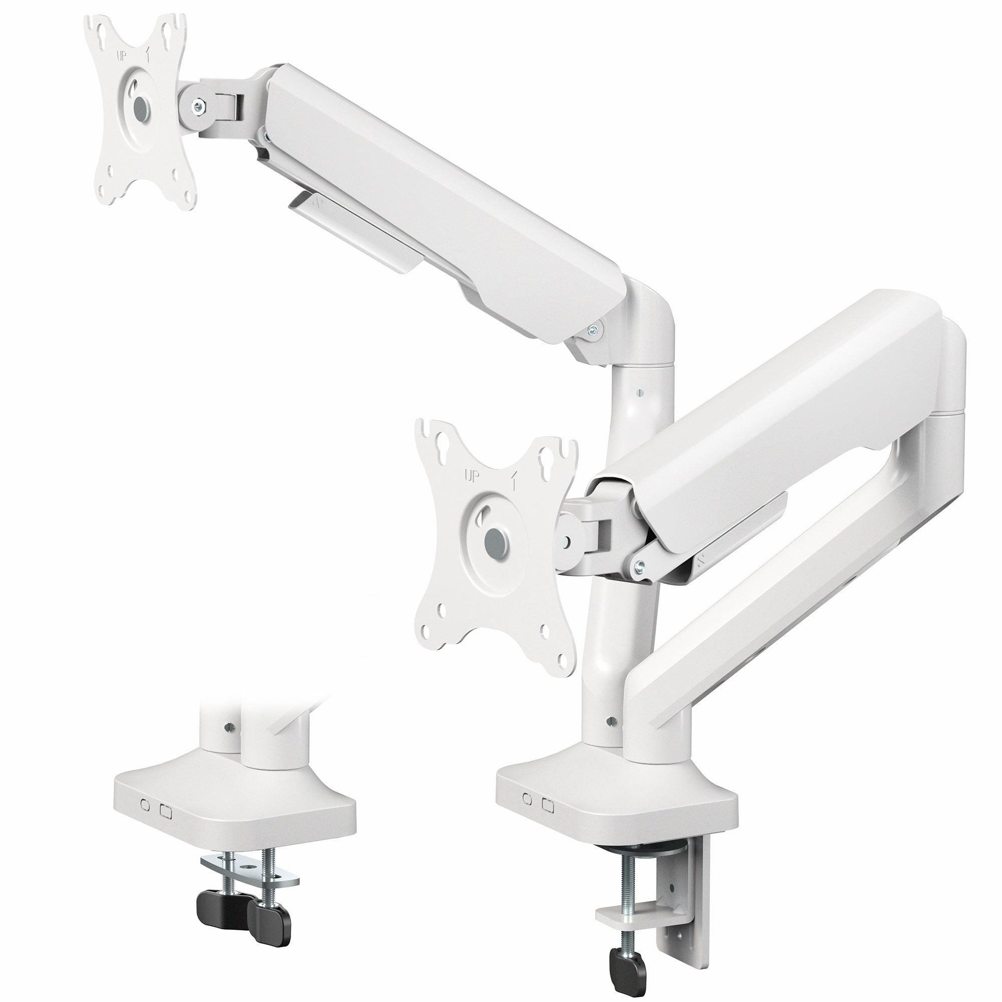 Pneumatic Arm Dual Ultrawide Monitor Desk Mount - Up to 35" Screens