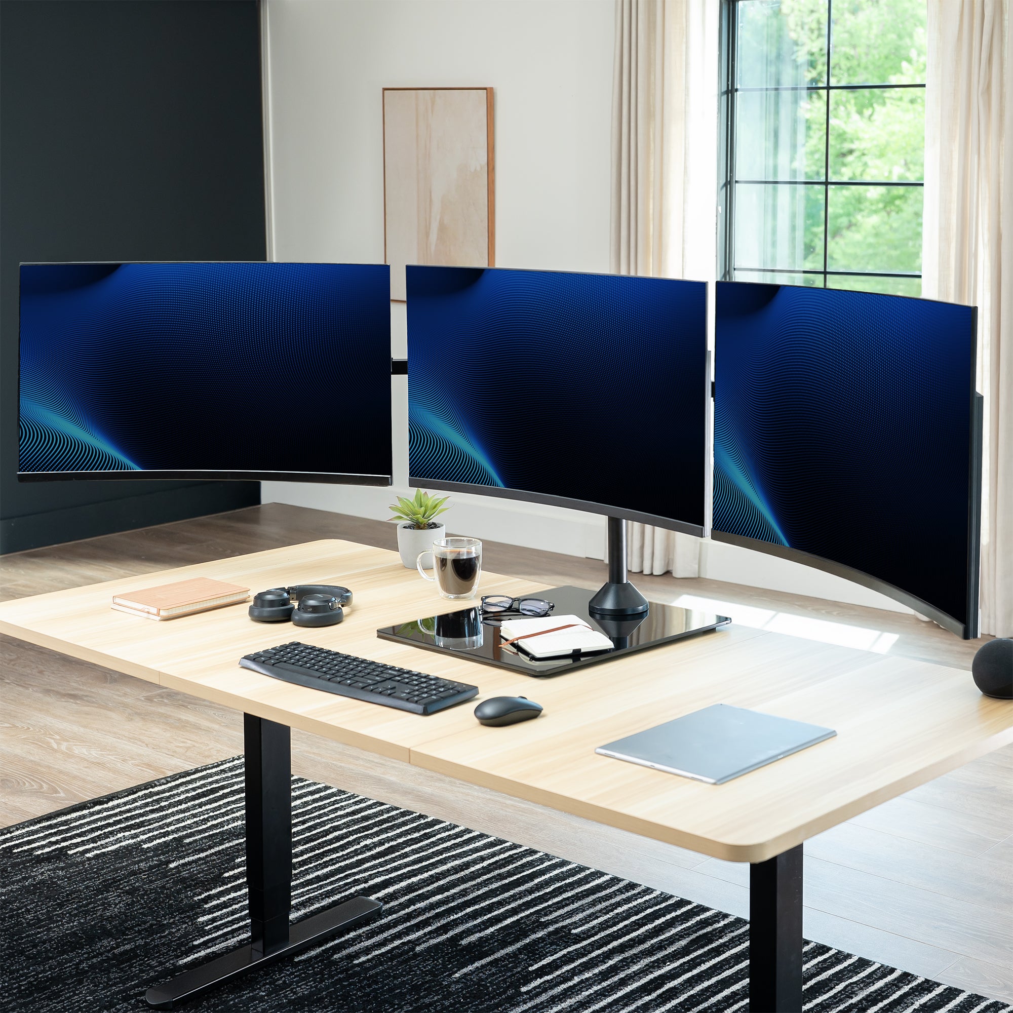 Triple Monitor Desk Stand - 13” to 32" Screens