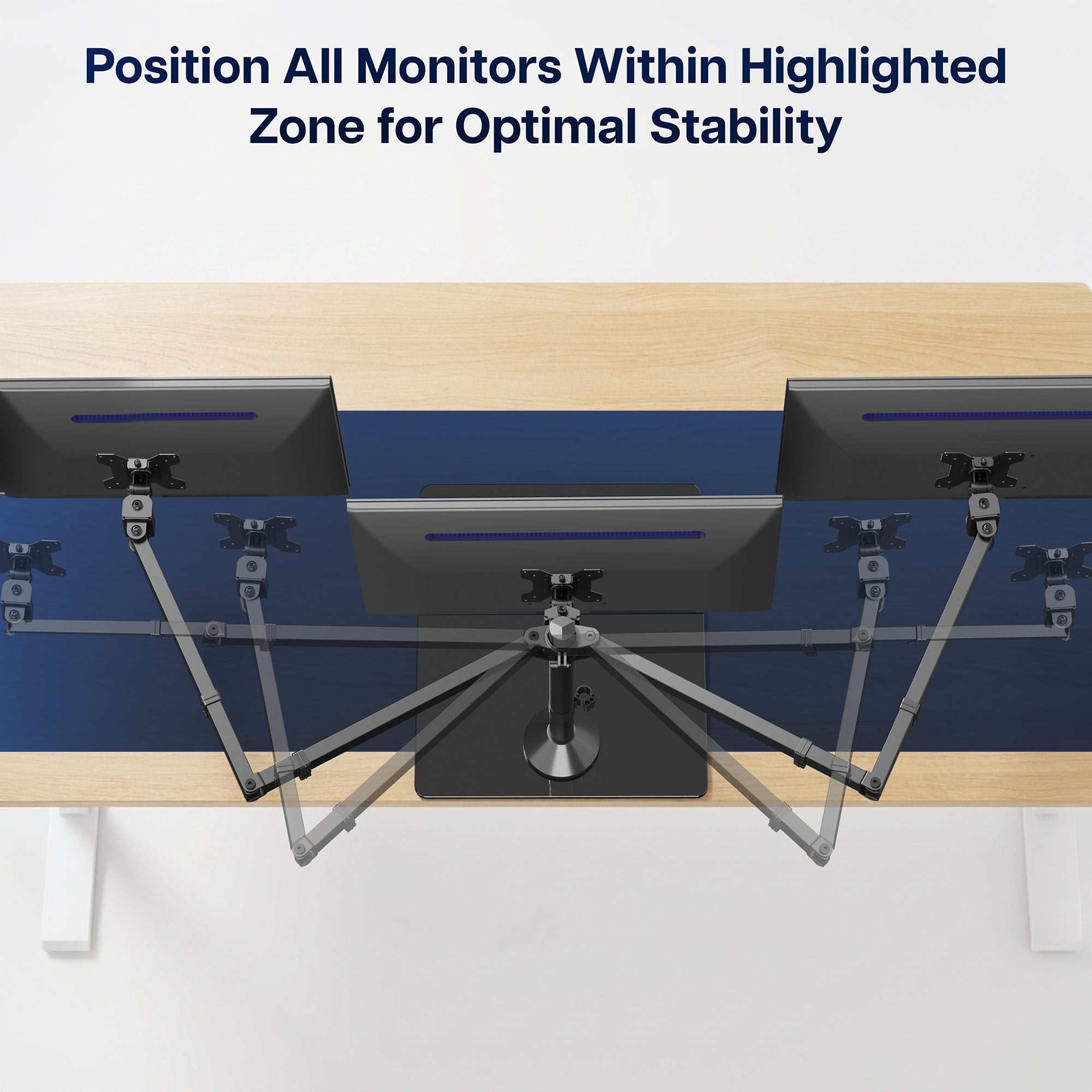 Triple Monitor Desk Stand - 13” to 32" Screens