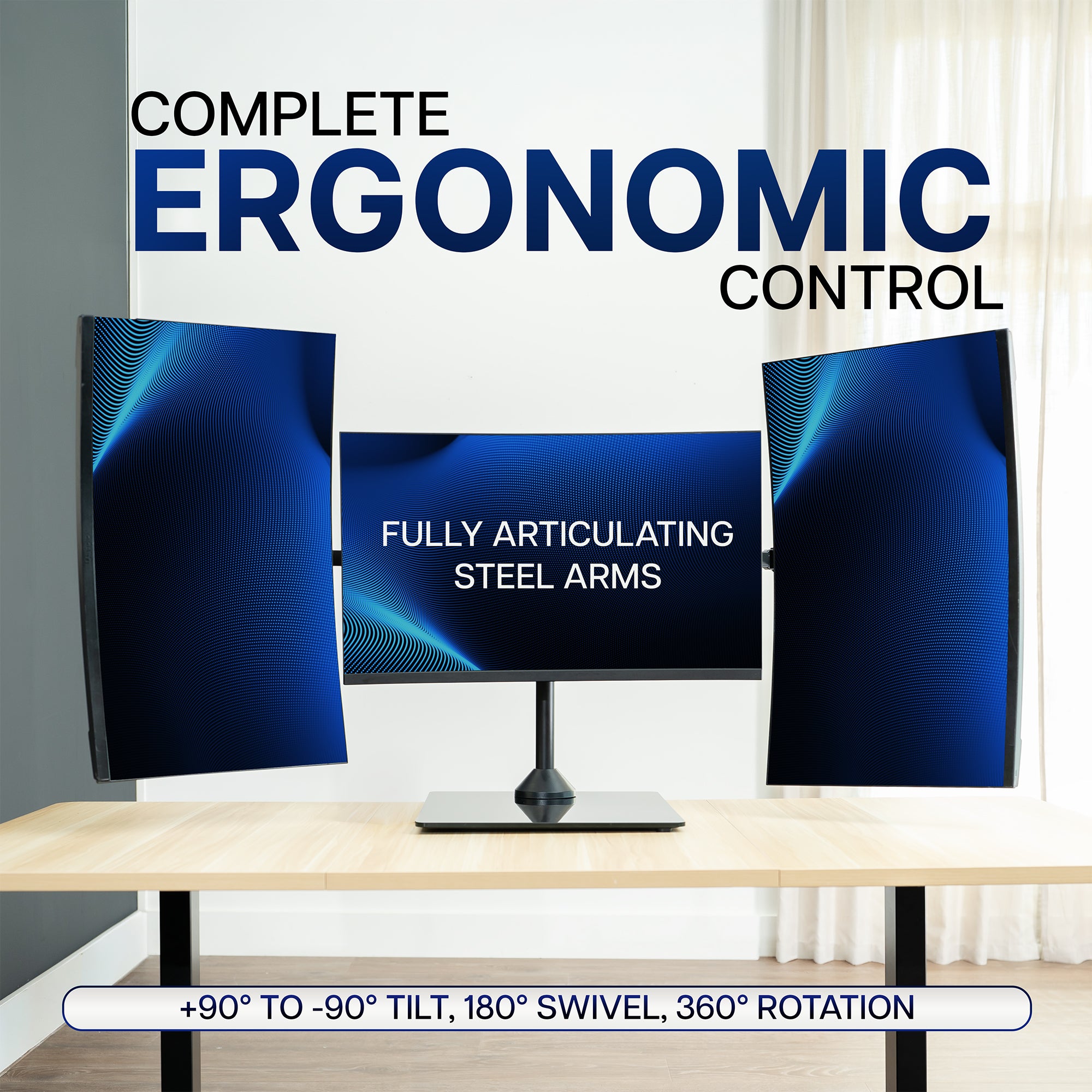 Triple Monitor Desk Stand - 13” to 32" Screens