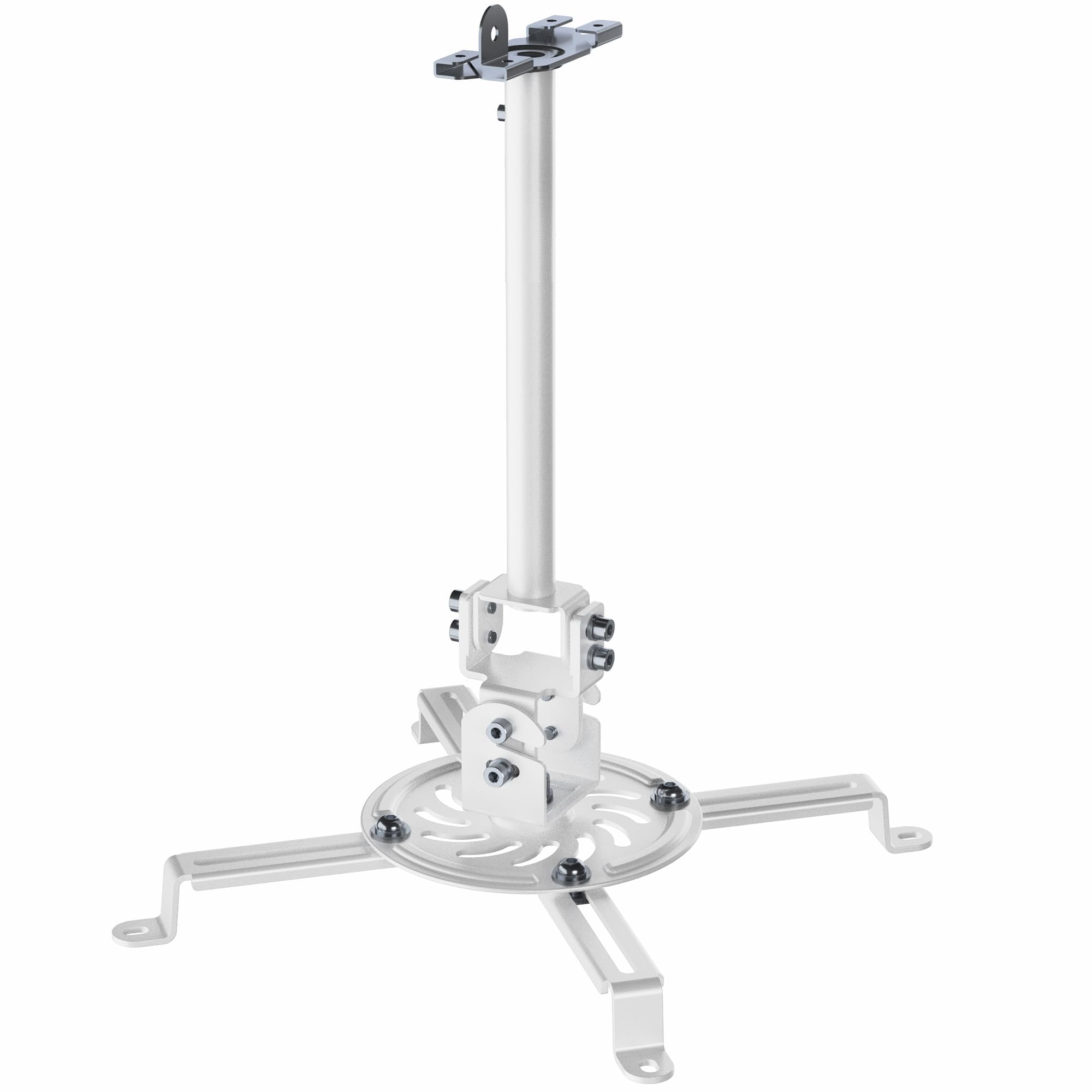 White Drop Ceiling Projector Mount with Scissor Clamp
