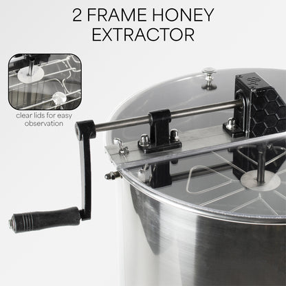 Two Frame Stainless Steel Honey Extractor