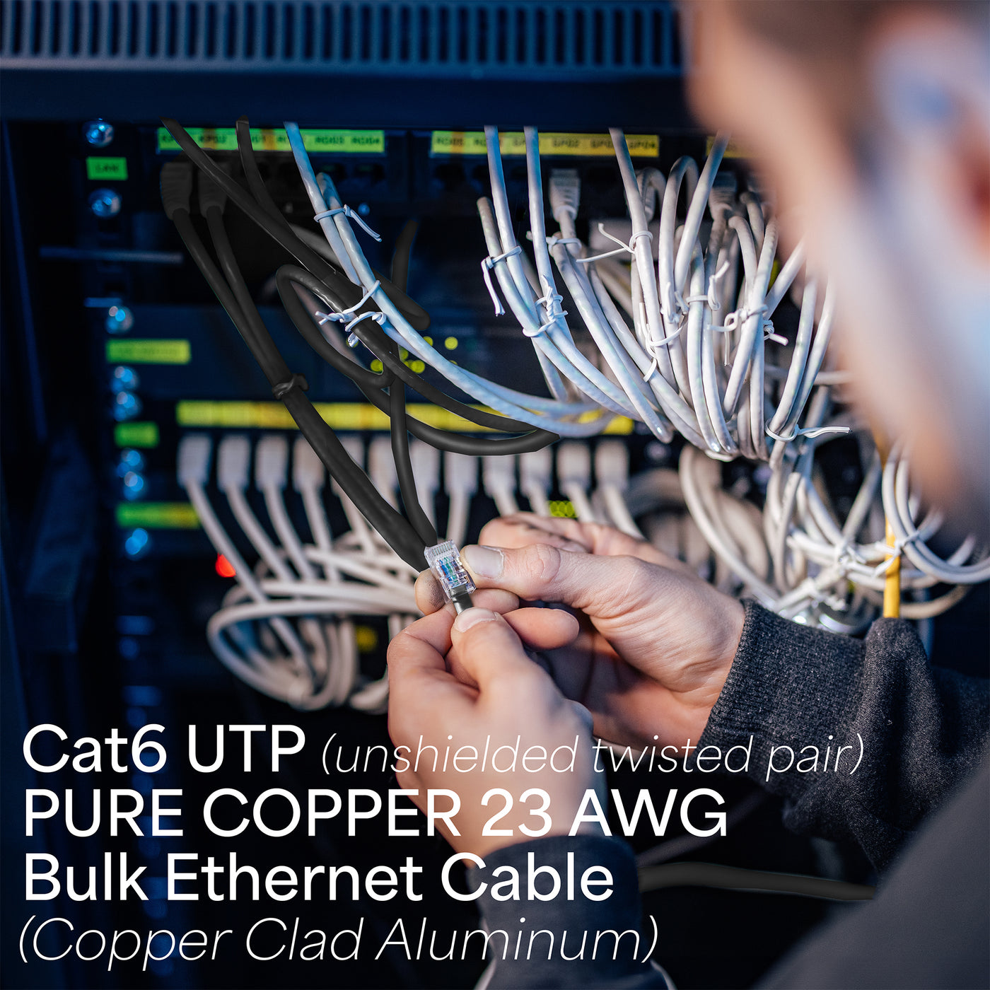 Black 500ft Cat6 Full Copper Ethernet Cable
