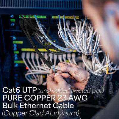 Black 500ft Cat6 Full Copper Ethernet Cable