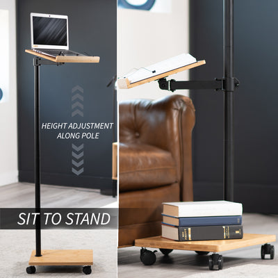 Bamboo / Black Mobile Book Stand
