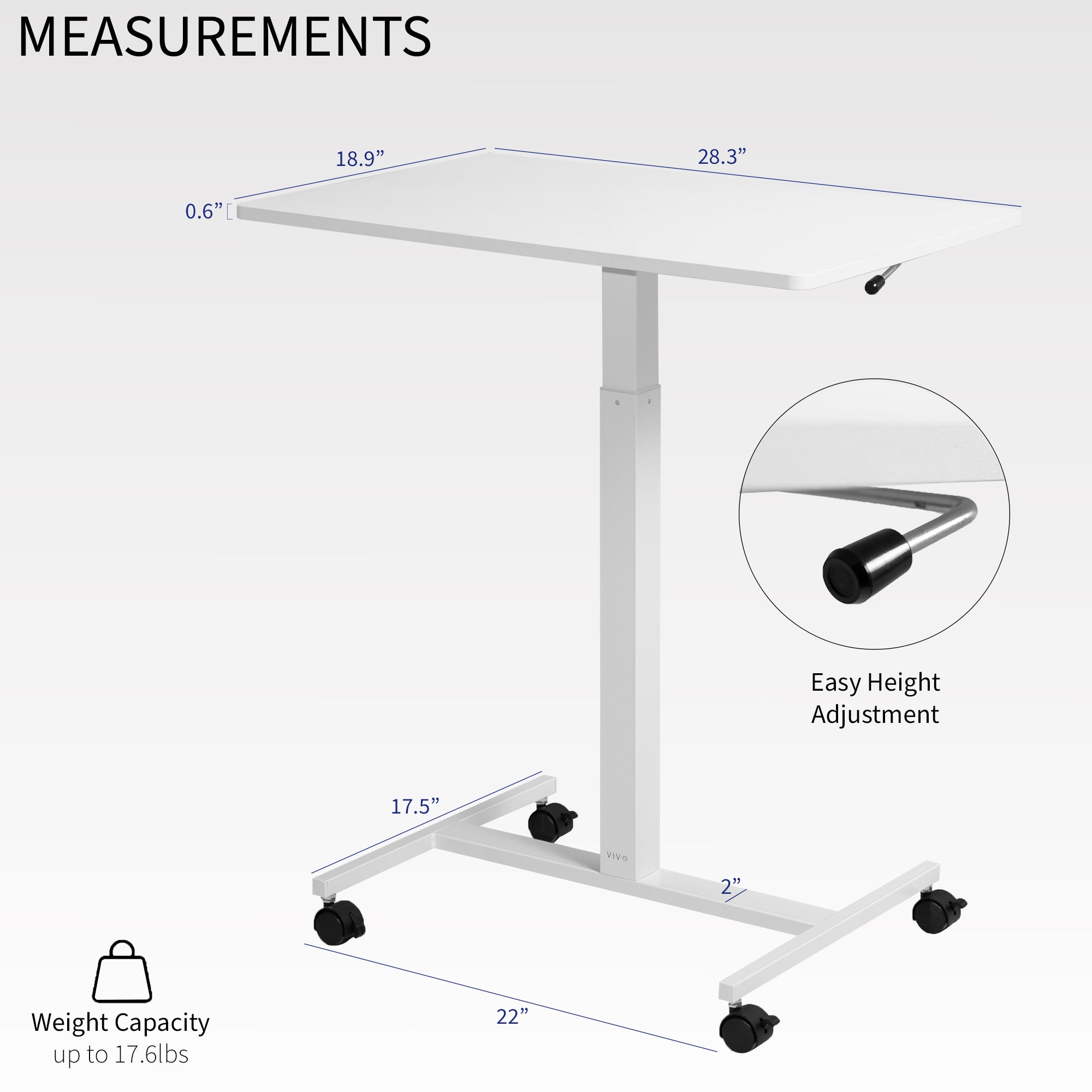 Mobile Pneumatic Lift Height Adjustable Workstation Cart