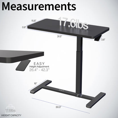 Measurements and specifications for mobile laptop cart