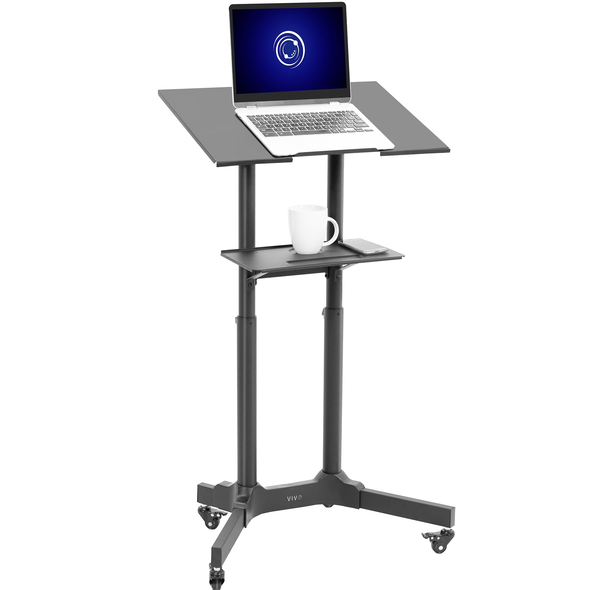 Height Adjustable Mobile Podium Cart