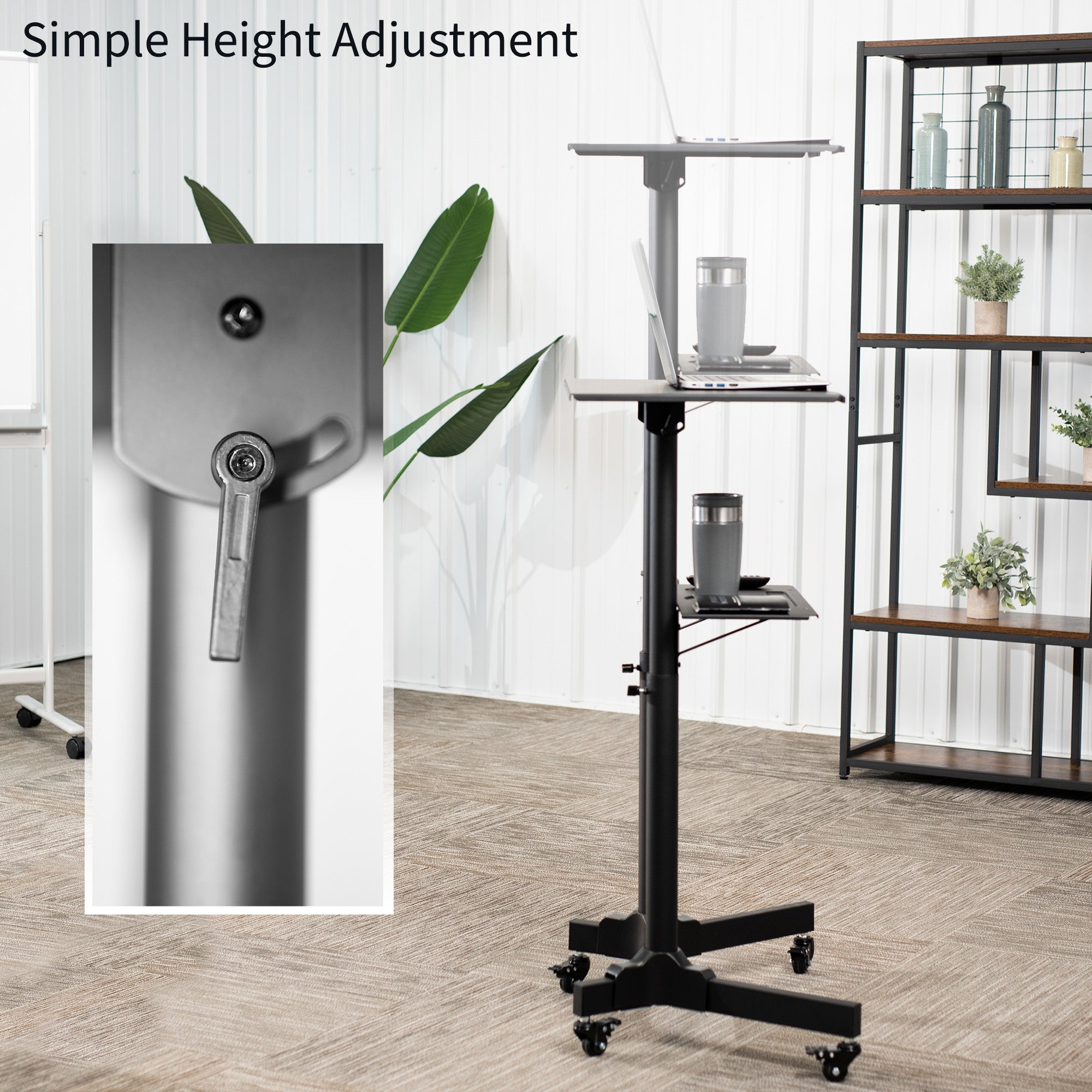 Height Adjustable Mobile Podium Cart