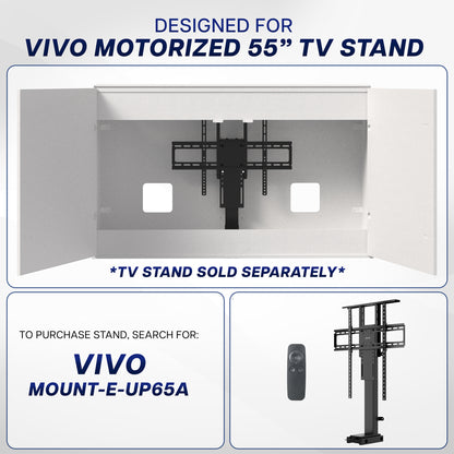 White TV Lift Cabinet for 32" to 55" TVs designed for MOUNT-E-UP65A