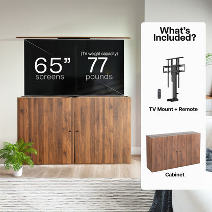TV Lift Cabinet with Motorized Stand - 32" to 65" Screens