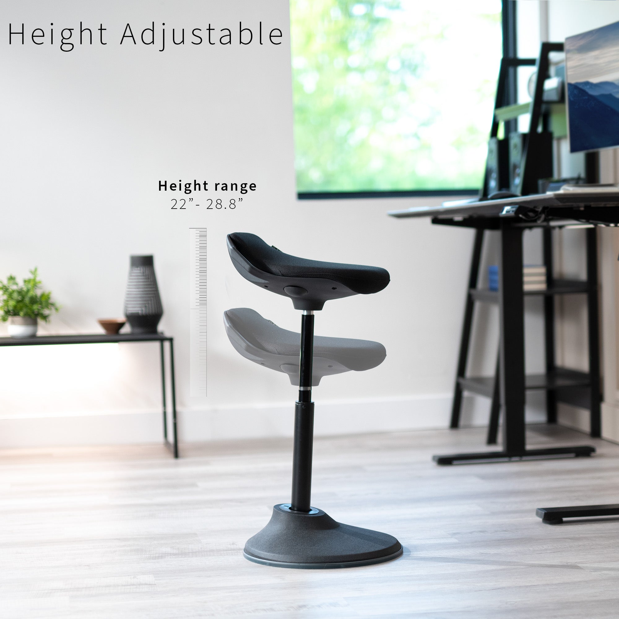 Black Height Adjustable Perch Stool