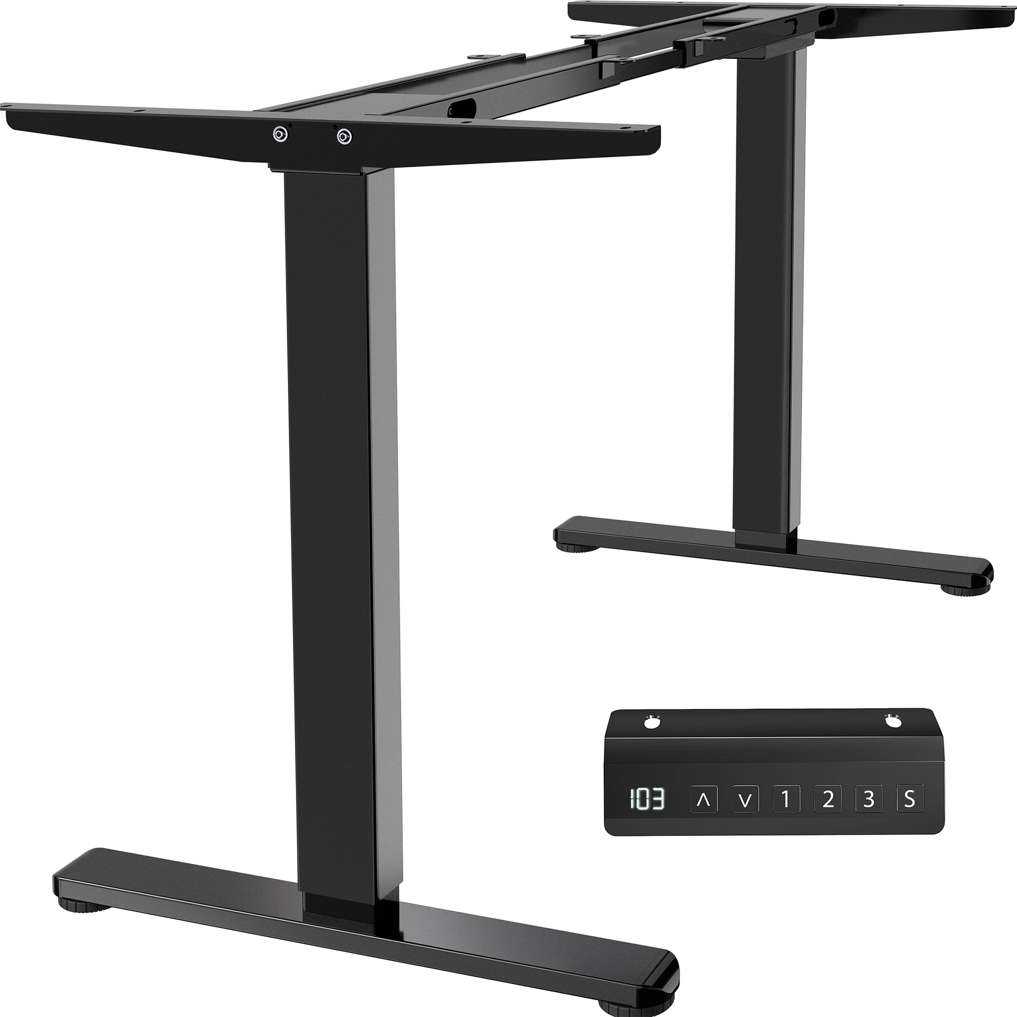 Motorized standing desk frame for raising your table top to a sitting or standing position.